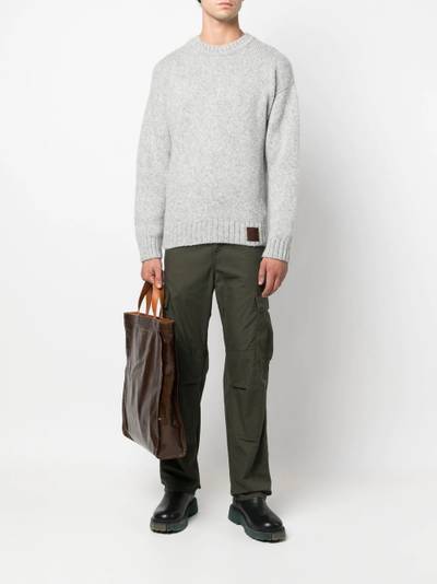 DSQUARED2 logo-patch ribbed-trim jumper outlook