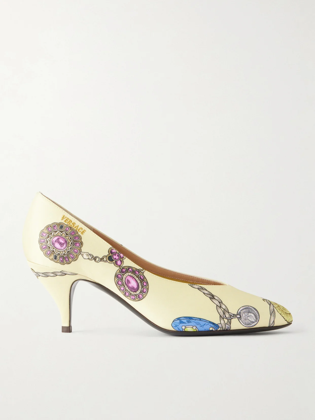 Tina Printed Satin Pumps - 1