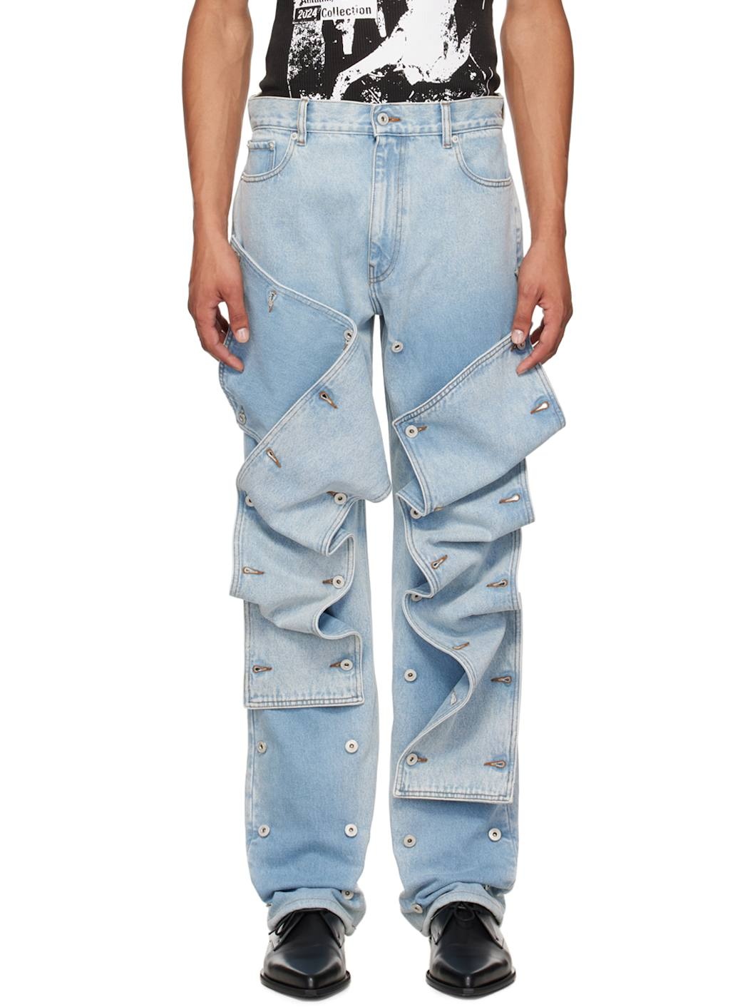 Blue Snap Off Jeans - 1