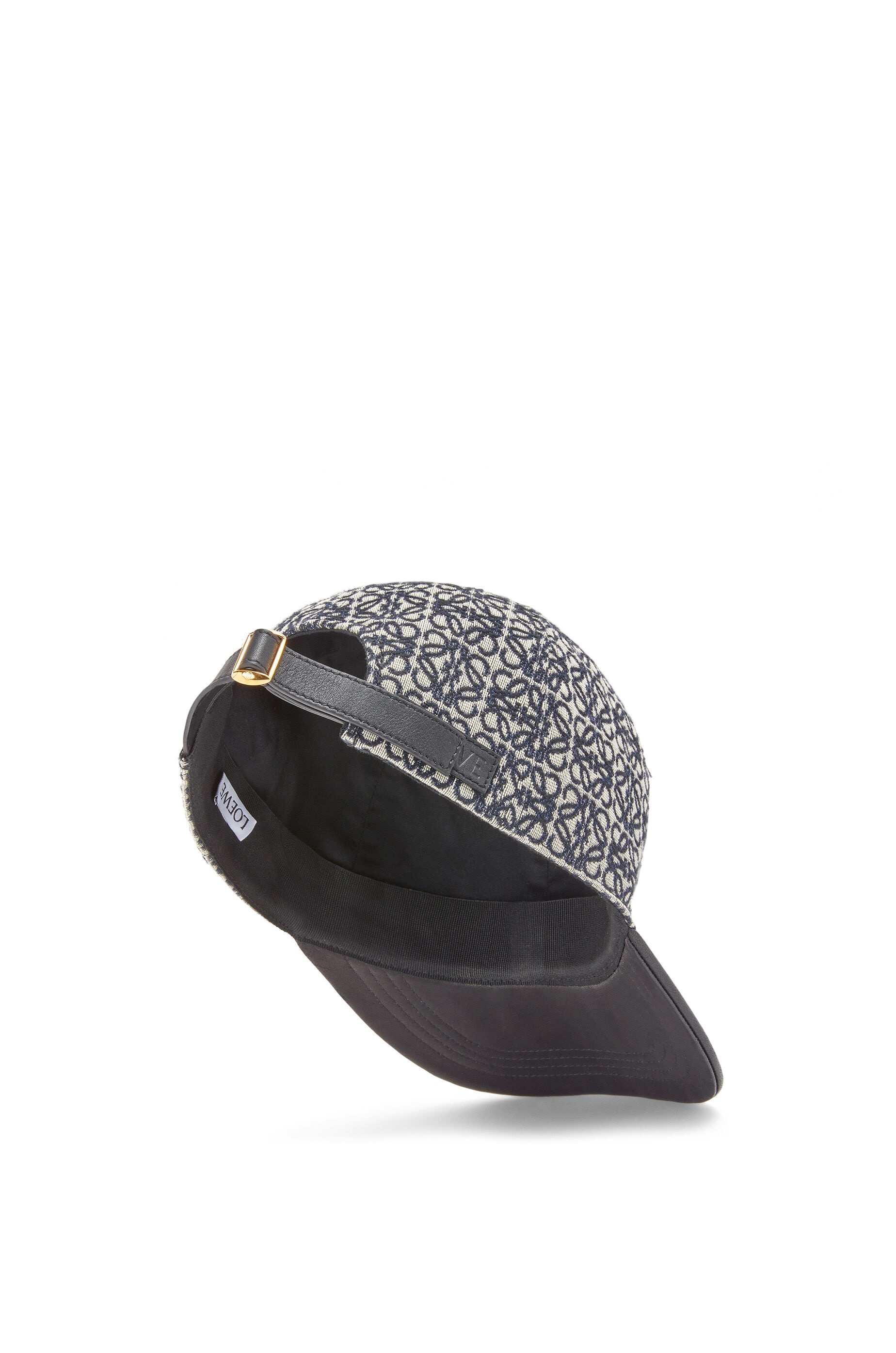 Anagram cap in jacquard and calfskin - 2