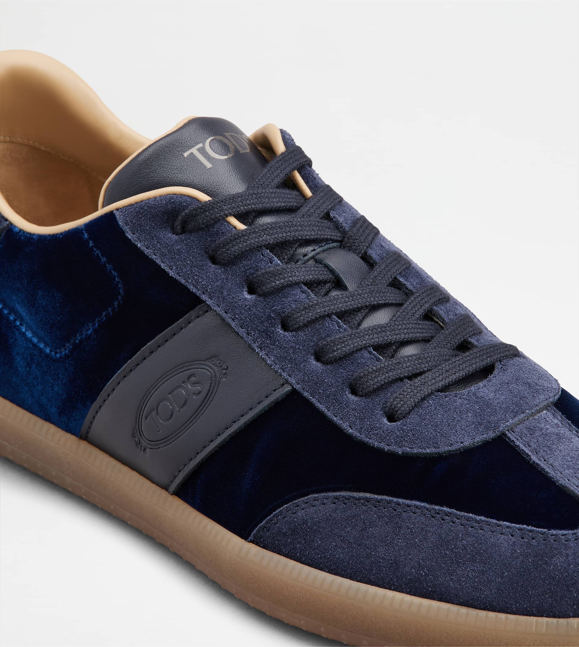 TOD'S TABS SNEAKERS IN FABRIC AND SUEDE - BLUE - 5