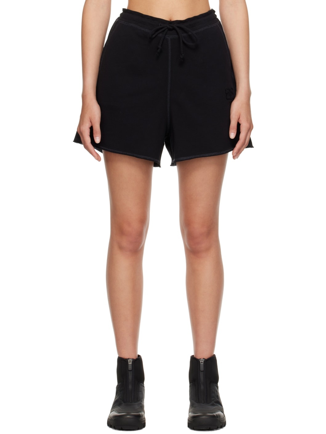 Black Drawstring Shorts - 1