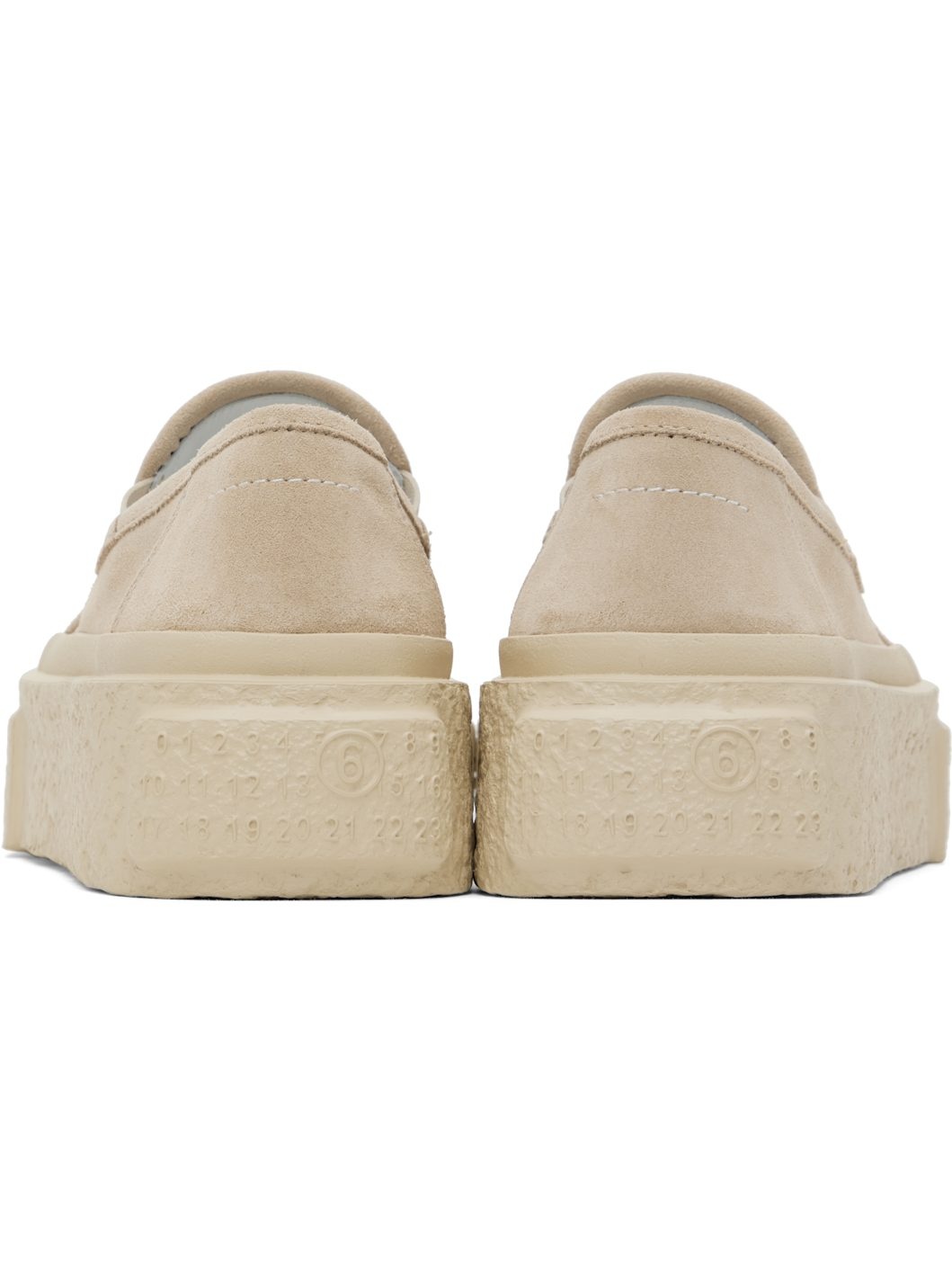 Beige Suede Platform Slip-On Sneakers - 2