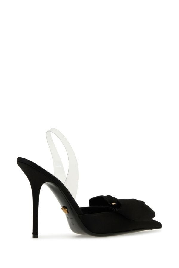 Black satin Alia pumps - 3