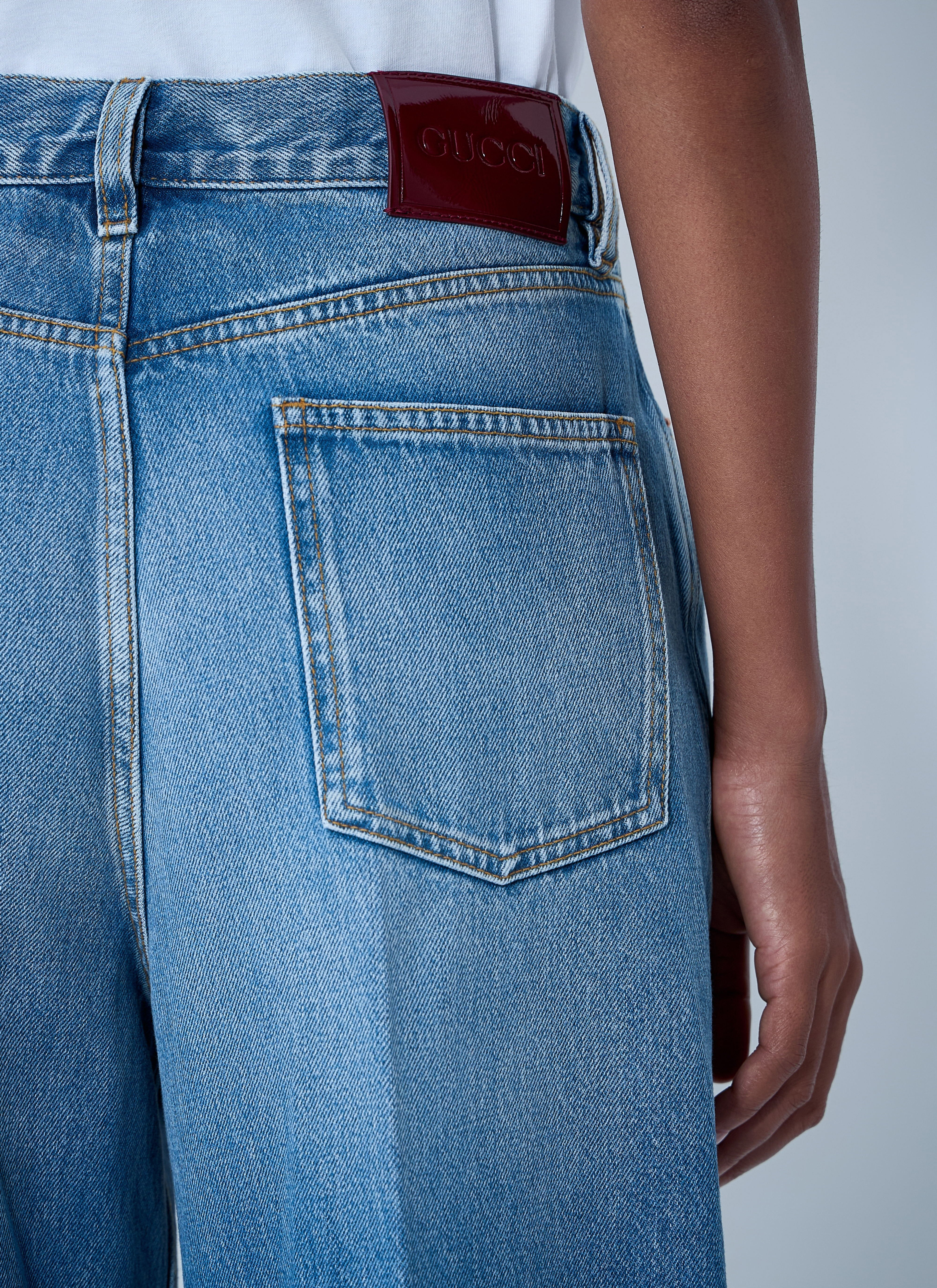 Gucci Women Wide-Leg Five-Pocket Jeans - 6