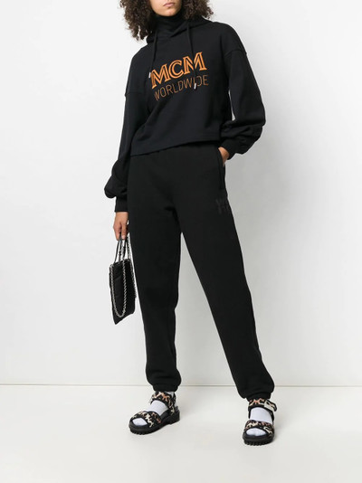 MCM logo-print cropped hoodie outlook