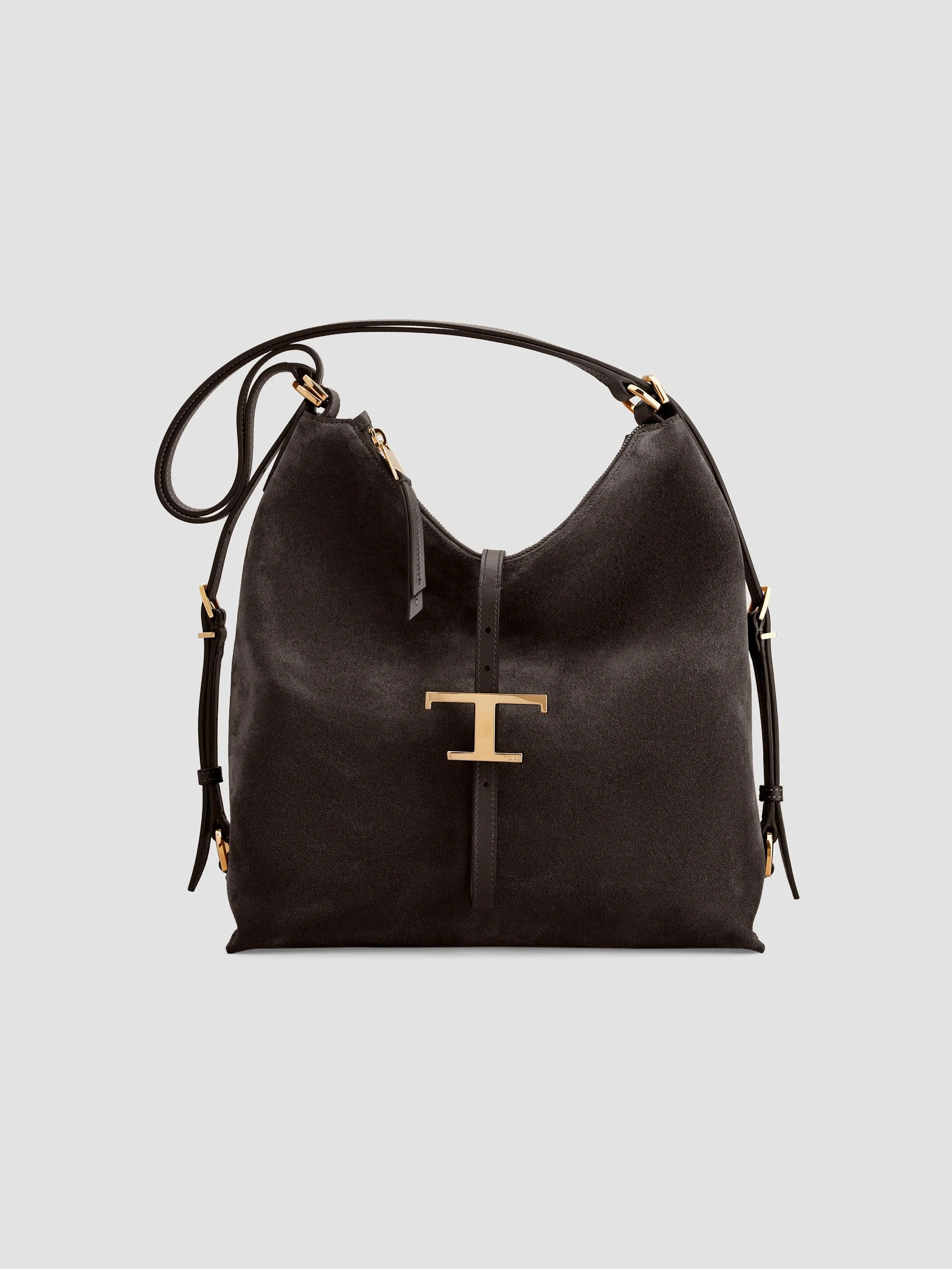 Women's T Timeless Suede Small Shoulder Bag - Palissandro - 1