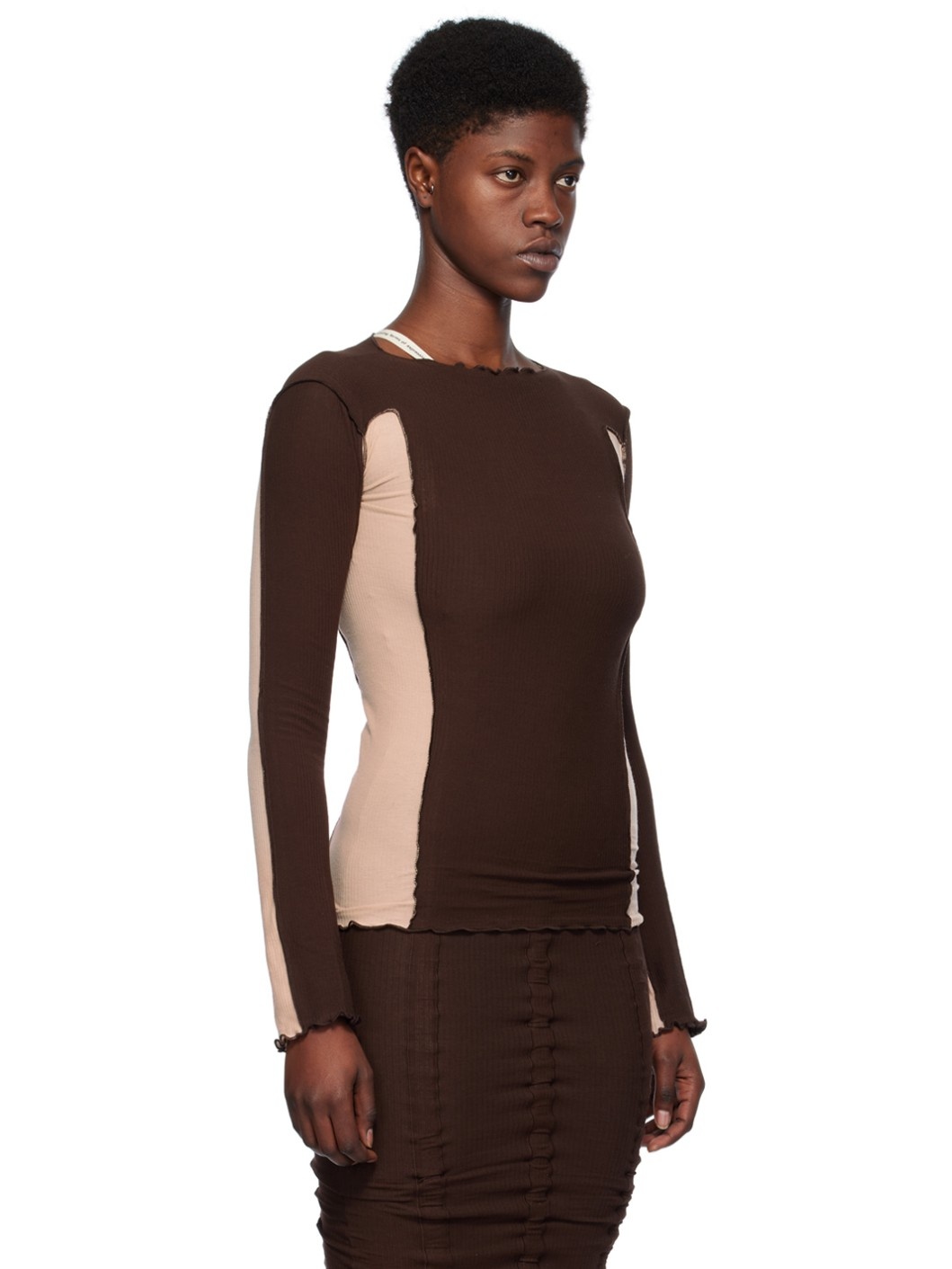 SSENSE Exclusive Brown & Pink Omato Long Sleeve T-Shirt - 2