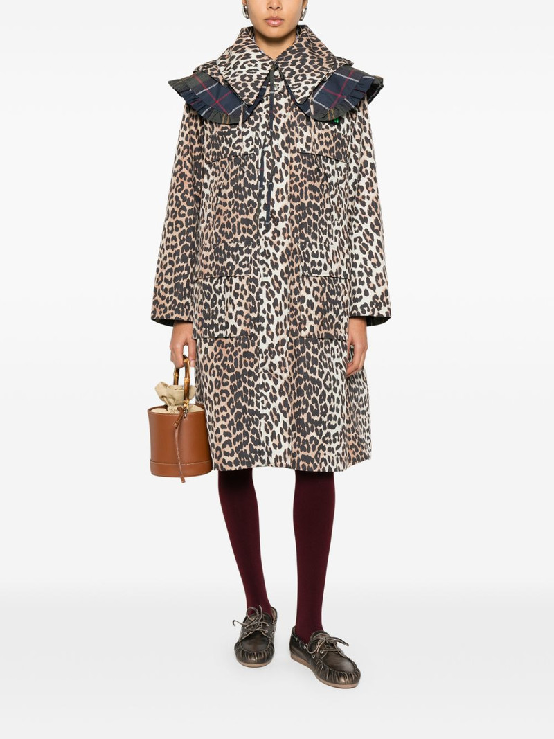 Barbour xBarbour xGanni leopard print hooded coat outlook