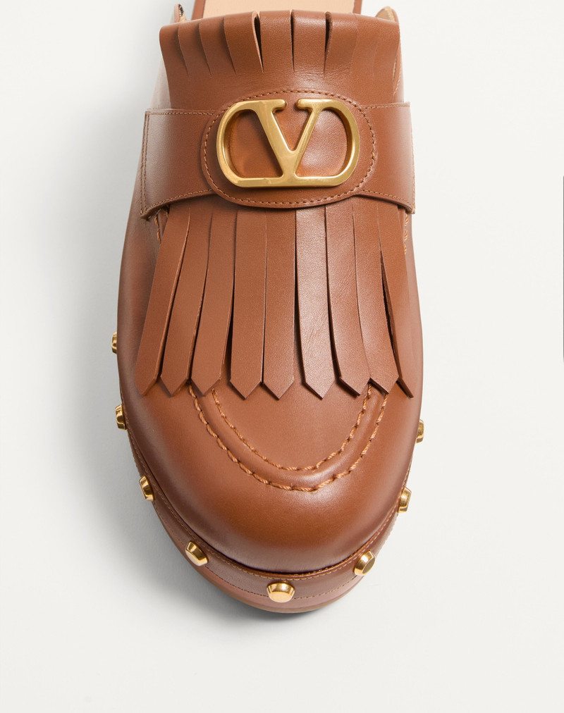 Valentino VLOGO SIGNATURE FRINGED CALFSKIN CLOG 45MM outlook