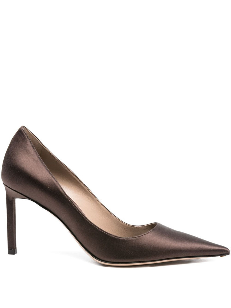 80mm pointed-toe satin pumps 1