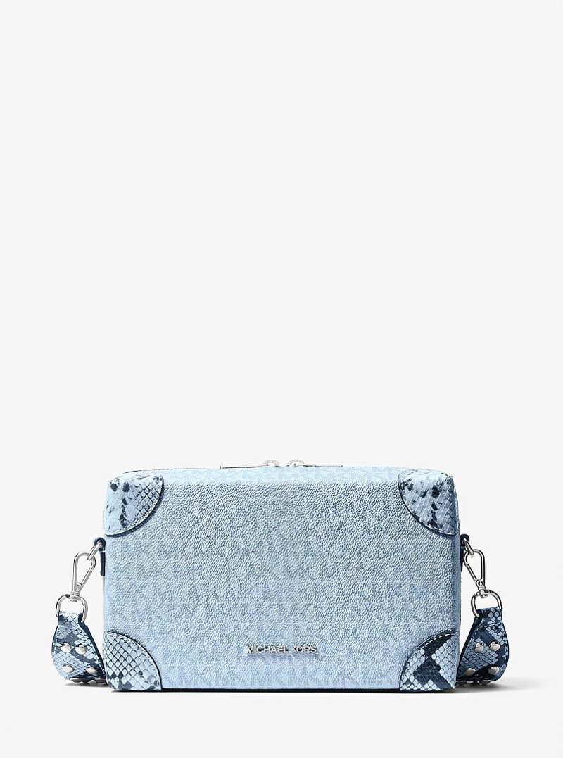 Jeanie Small Signature Logo and Snake Embossed Crossbody Bag 1