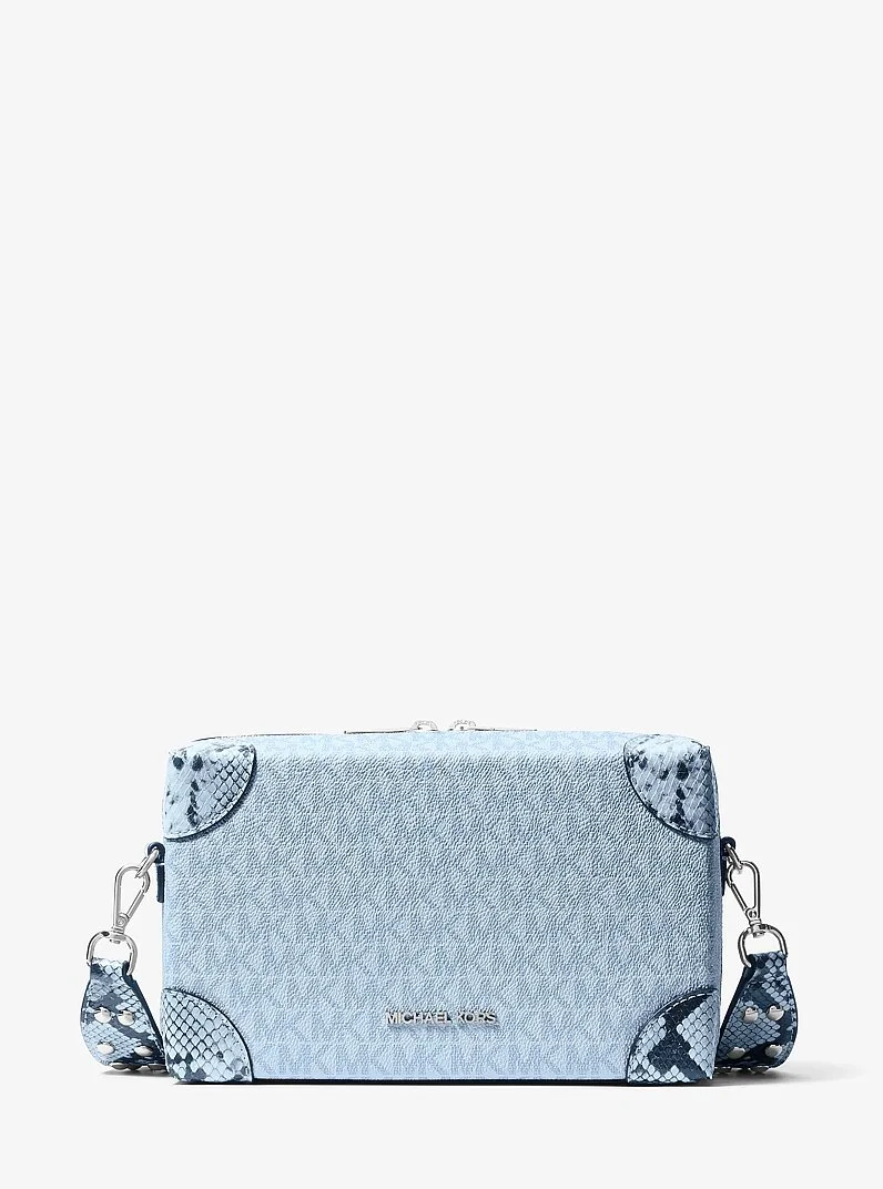 Jeanie Small Signature Logo and Snake Embossed Crossbody Bag - 1