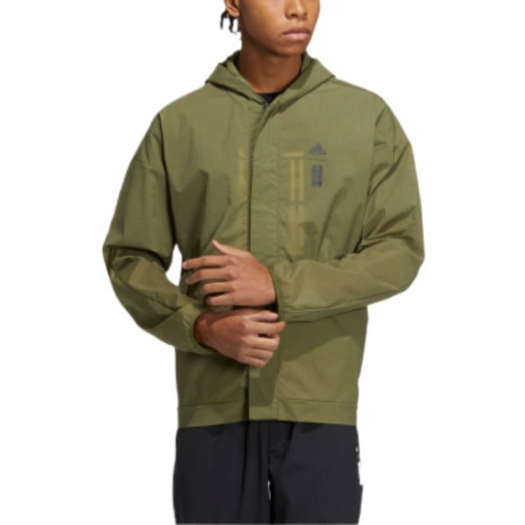 adidas WJ WB Sports Hooded Jacket Olive Green HE5146 - 2