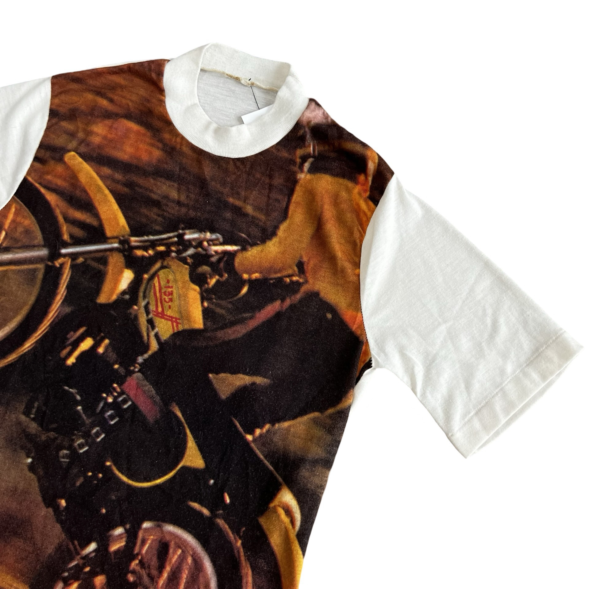 Final Blow - Vintage 70s Full Print Motorcycle T-Shirt SZ S - 3