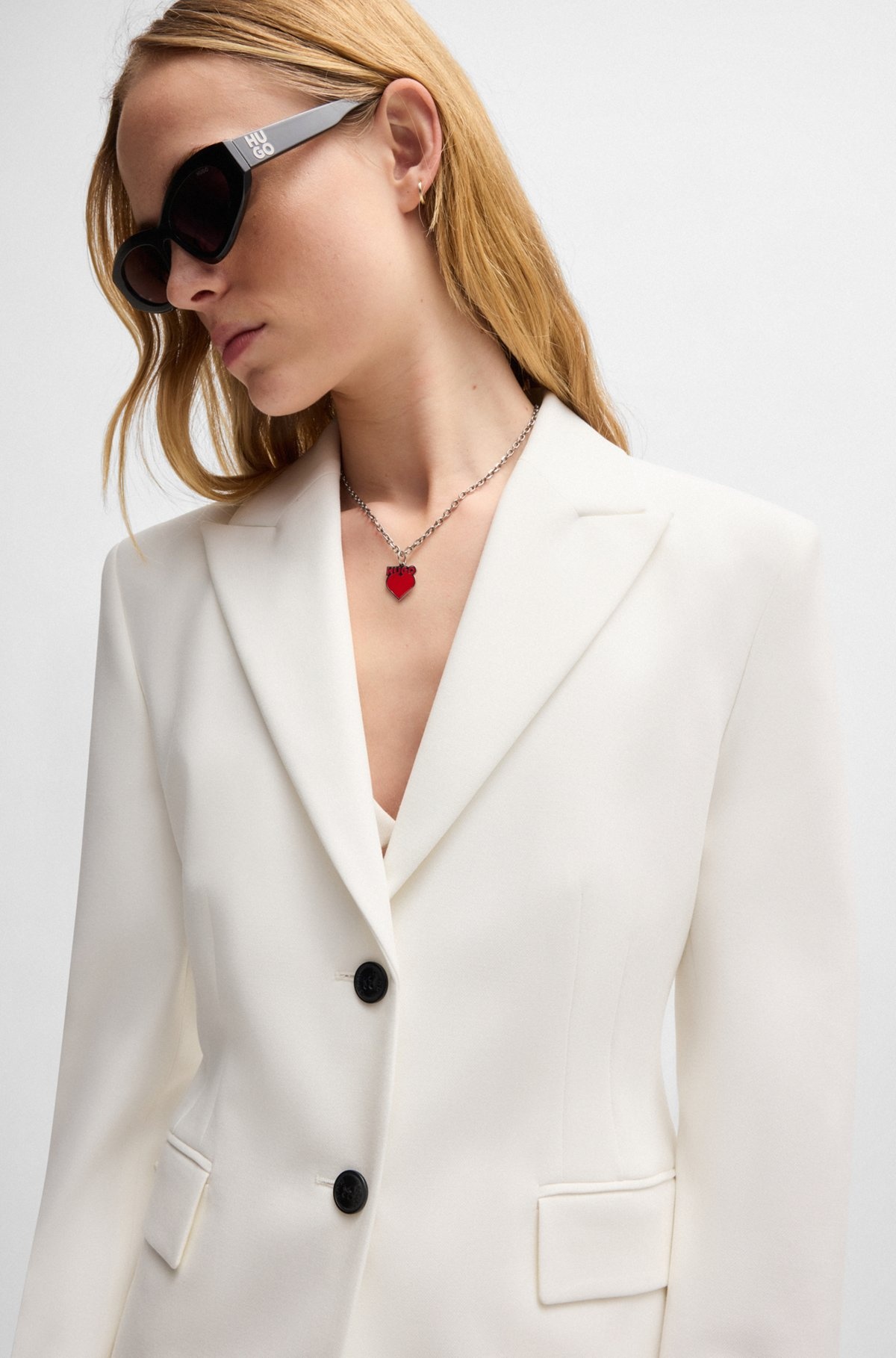 SLIM-FIT BLAZER WITH CONTRAST BUTTONS - 5