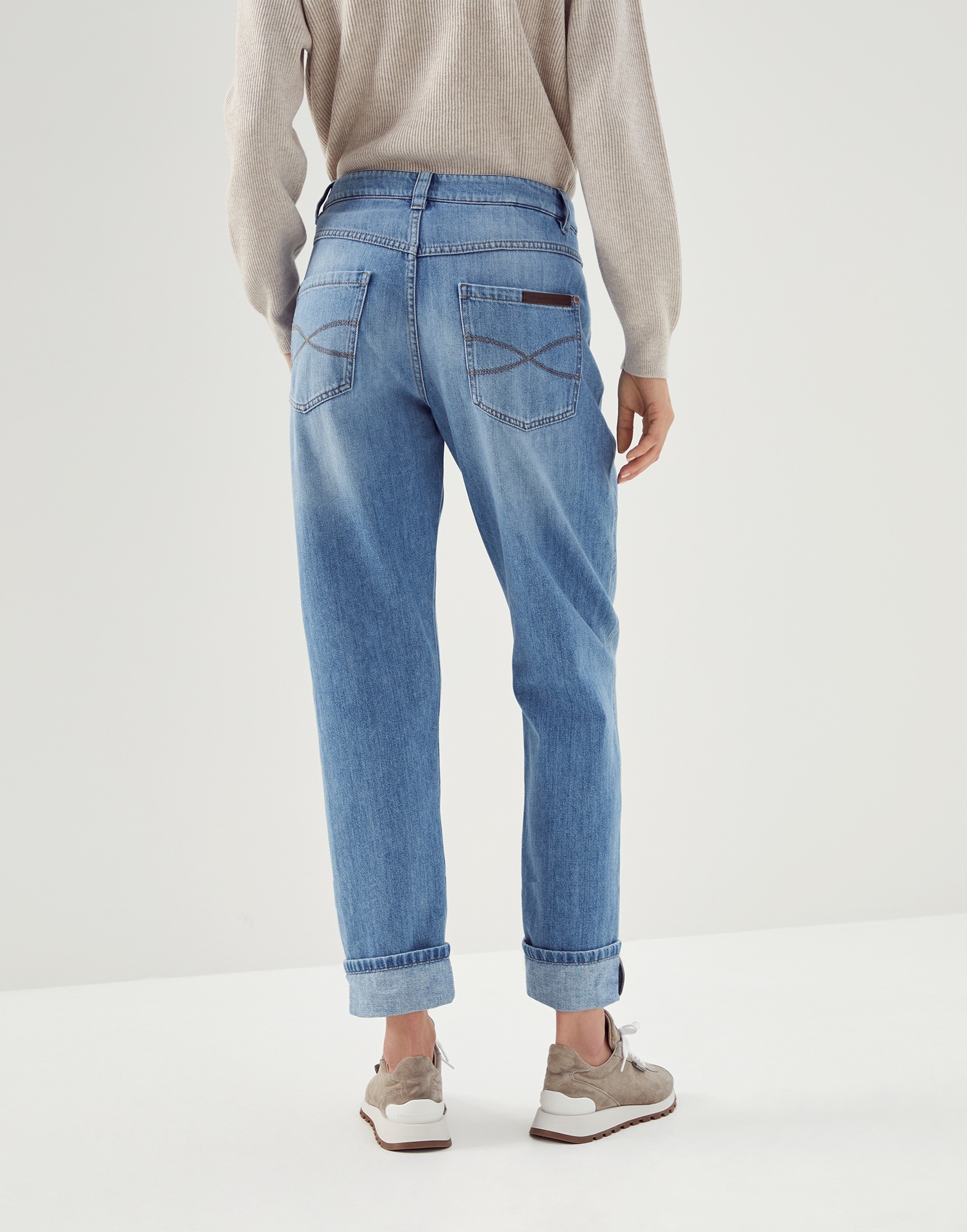 Soft denim straight trousers with shiny selvedge - 2