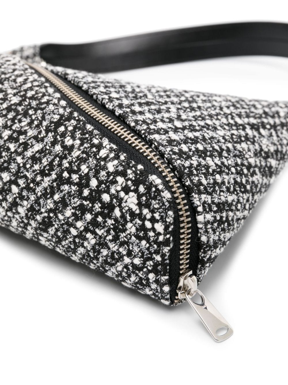 zip-detailing tweed shoulder bag - 4
