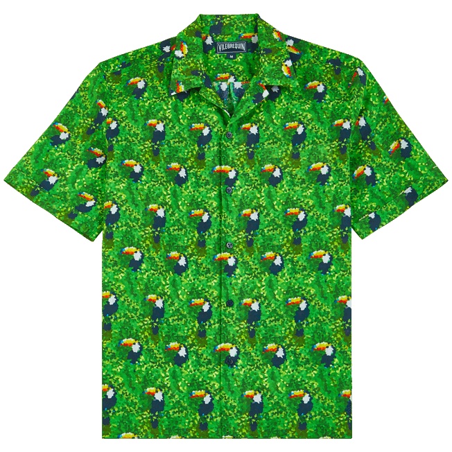 Men Bowling Shirt Linen and Cotton 2005 Les Toucans - 1