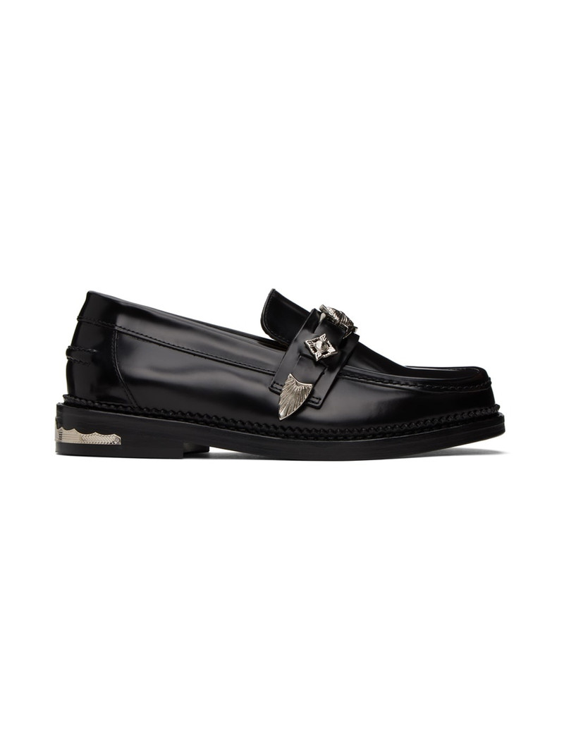 버클 세부 가죽 loafers 1