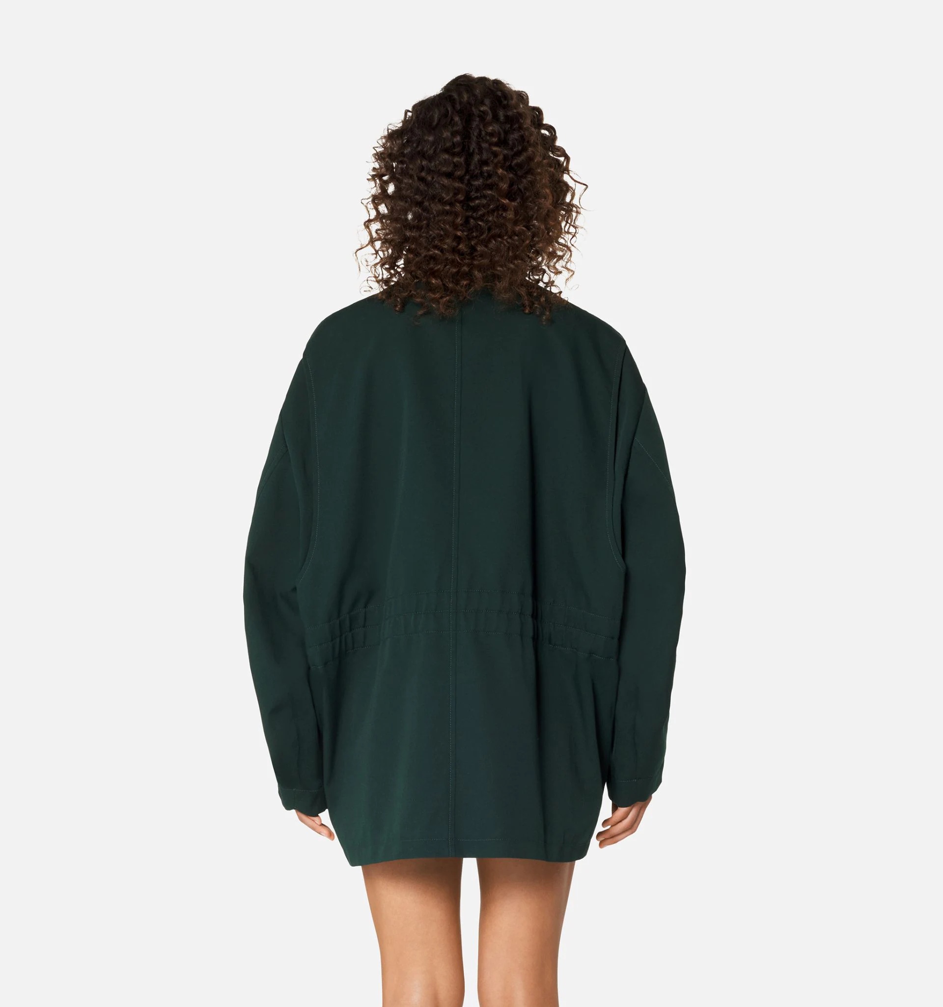 Zipped Parka With Elasticated Waist And Patch Pockets - 7