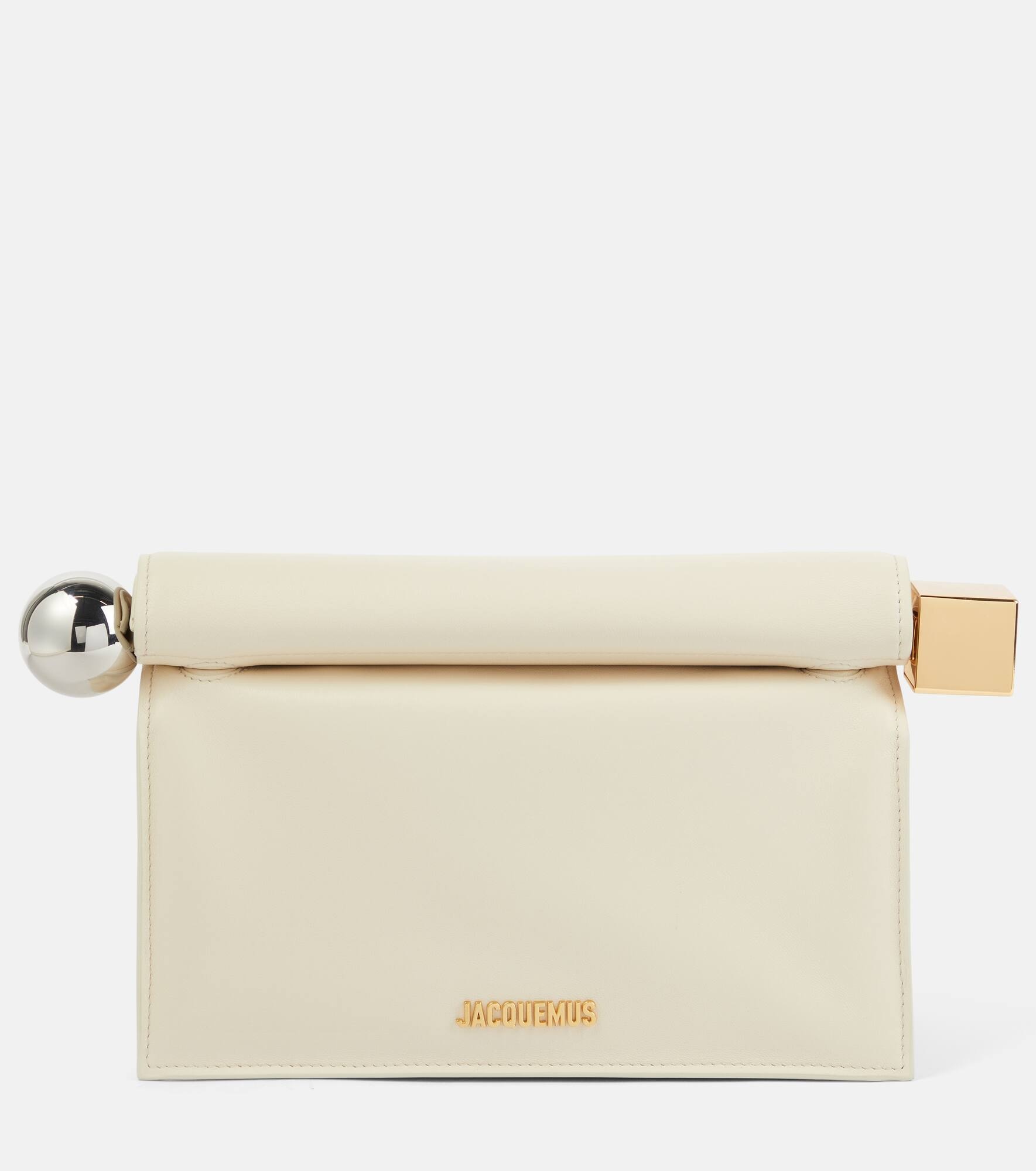 La Pochette Rond Carré leather clutch - 1