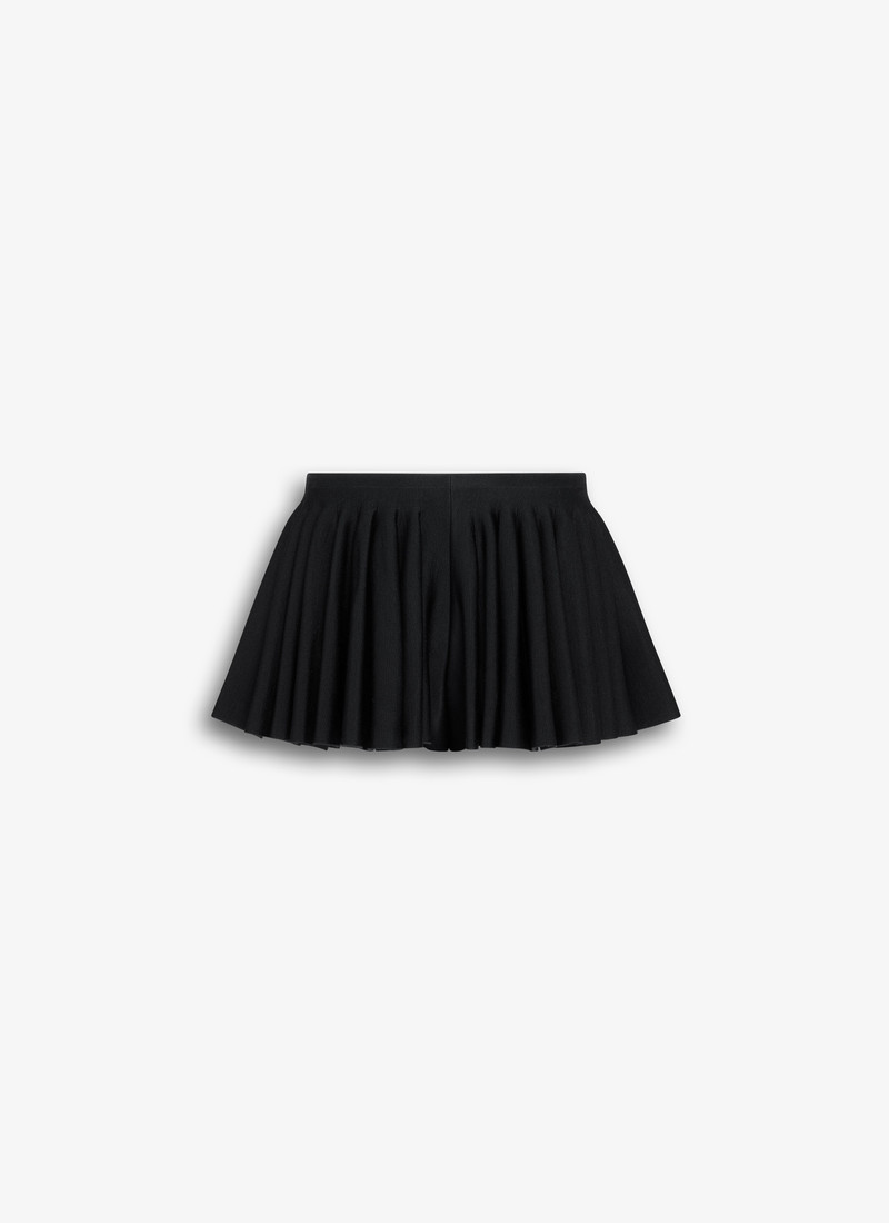 WOOL BLEND PLEATED SHORTS - 1