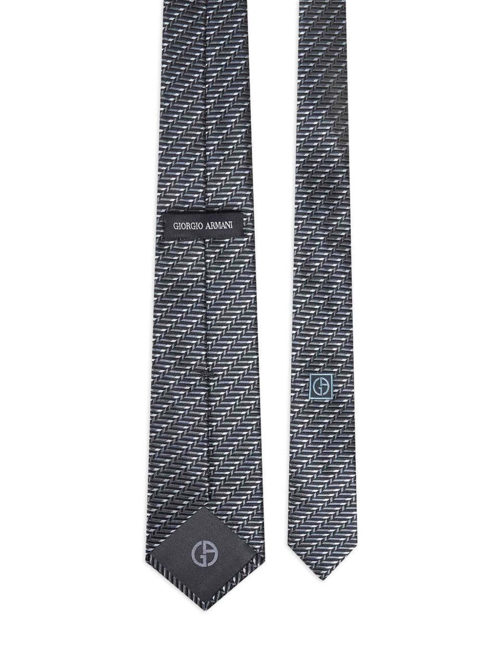 jacquard-weave chevron-print silk tie - 2