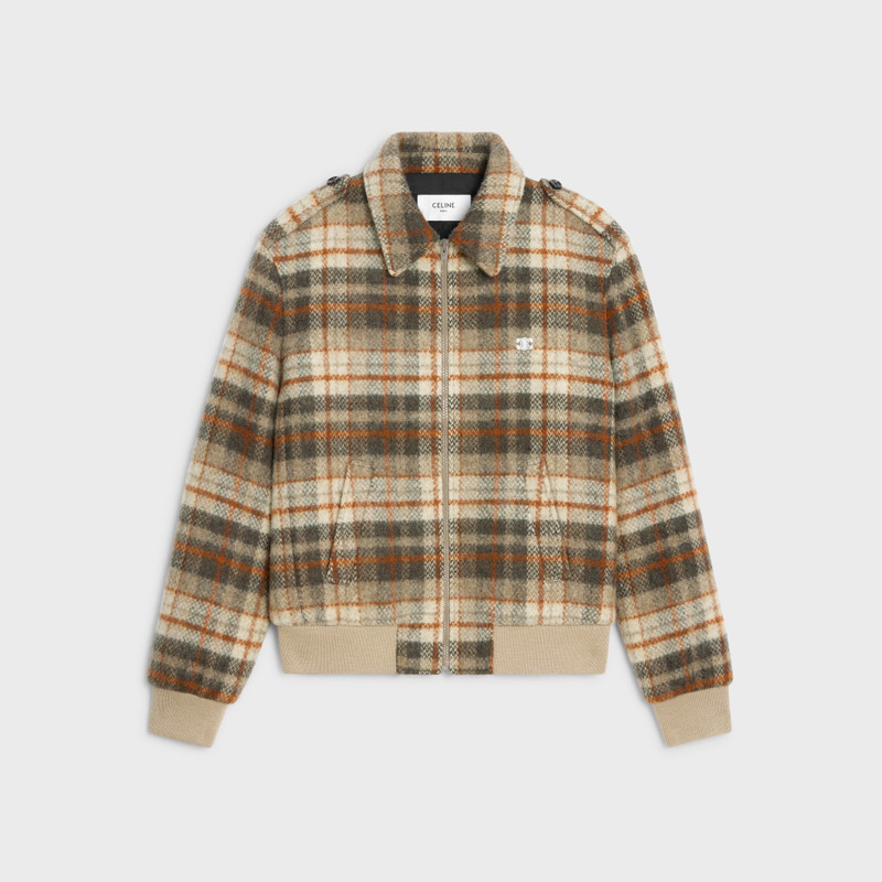 loose teddy jacket in brushed checked tweed 1