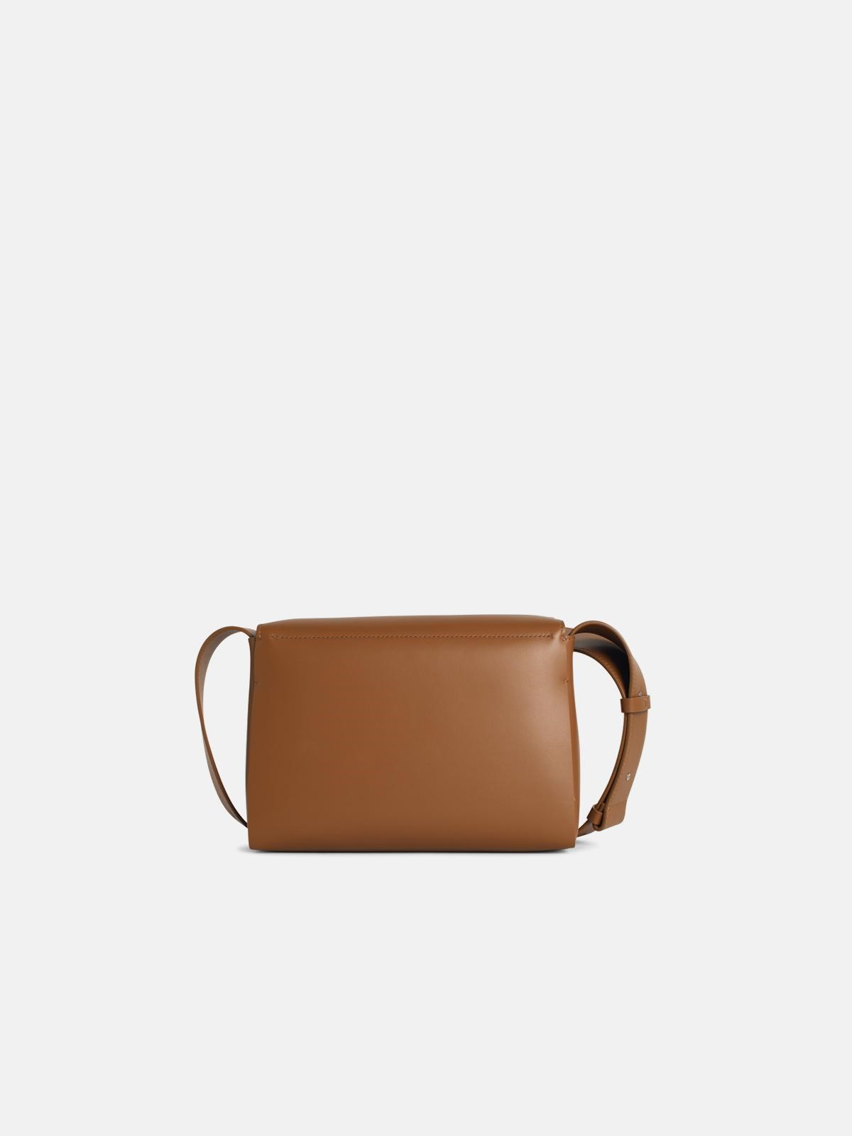 'MESSENGER' BROWN LEATHER CROSSBODY BAG - 3