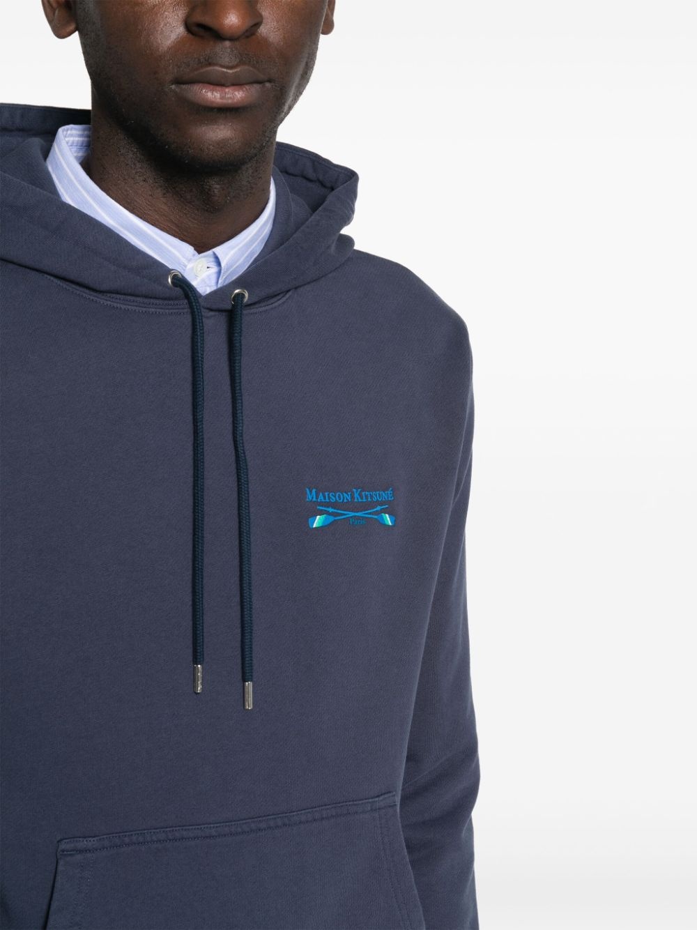 Oars logo-embroidered hoodie - 5