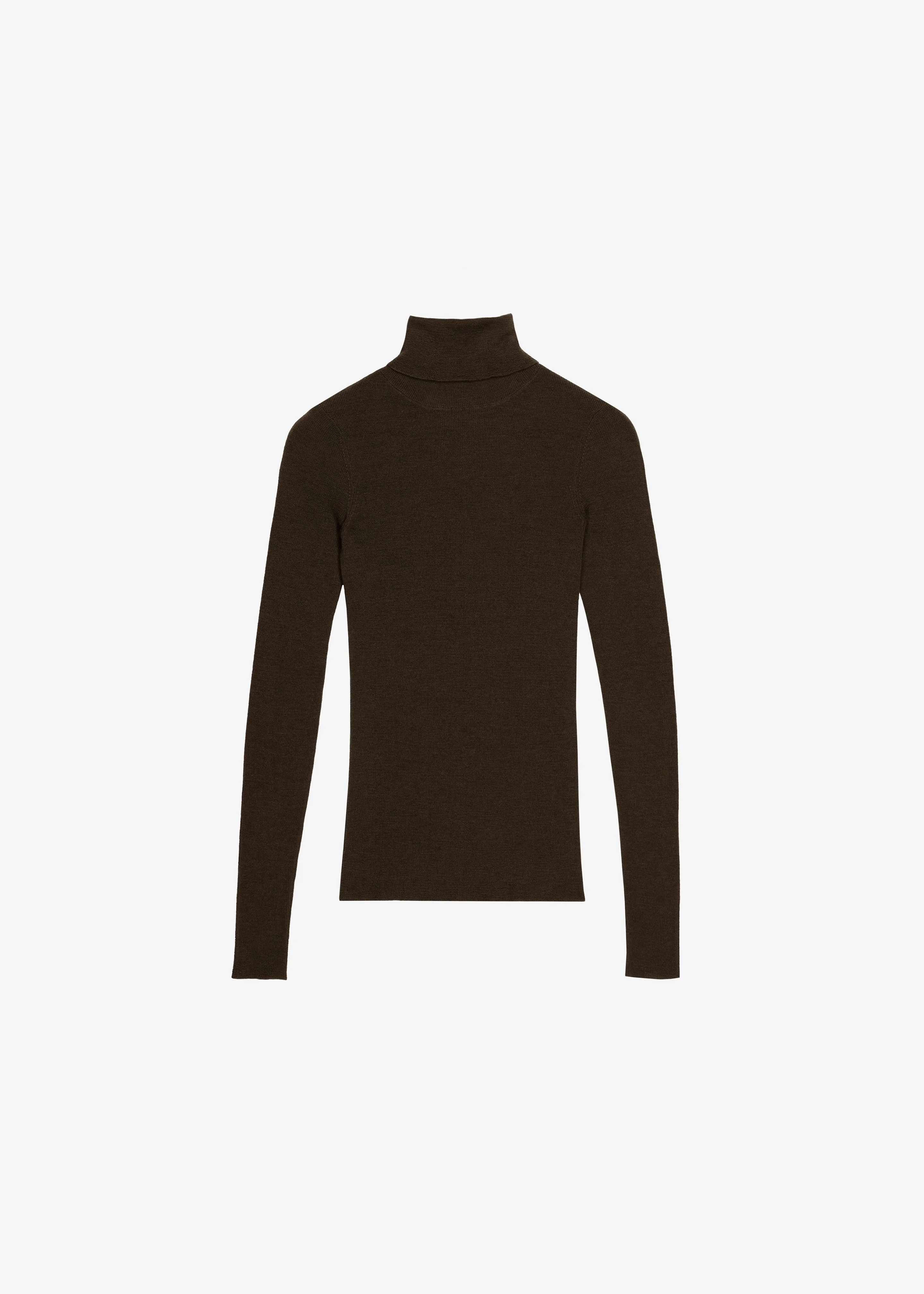 Utica Thin Turtleneck Sweater - Brown - 1