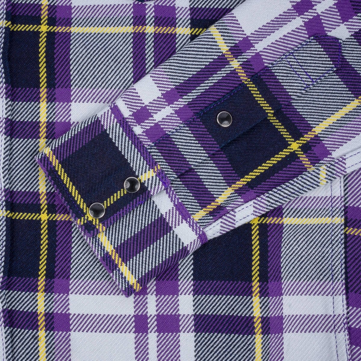 IHSH-390-PUR 9oz Selvedge American Check Western Shirt - Purple - 11