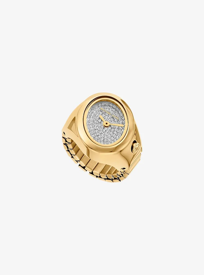 Maude Pavé Gold-Tone Ring Watch - 1