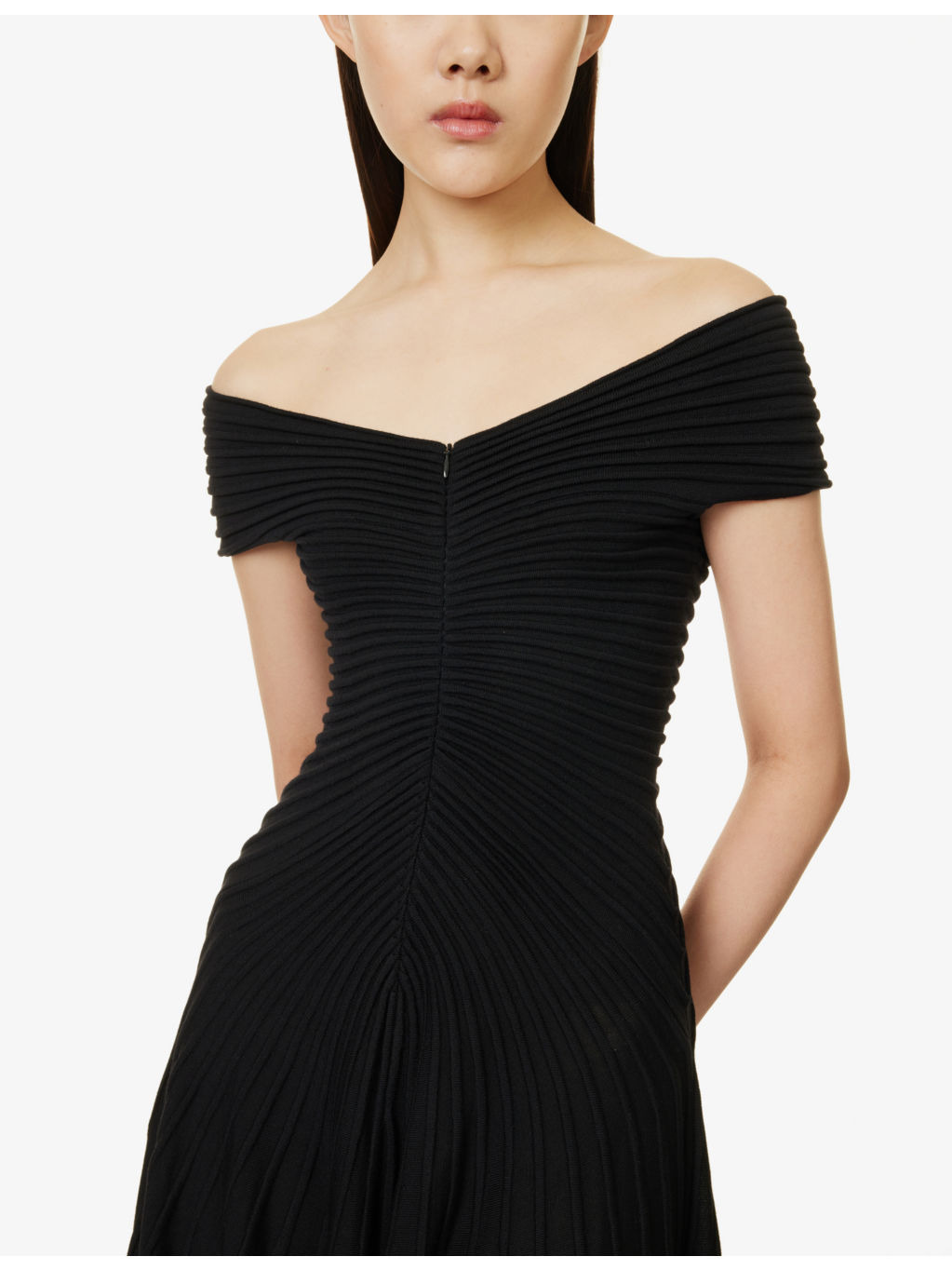 V-neck sleeveless wool knitted maxi dress - 5
