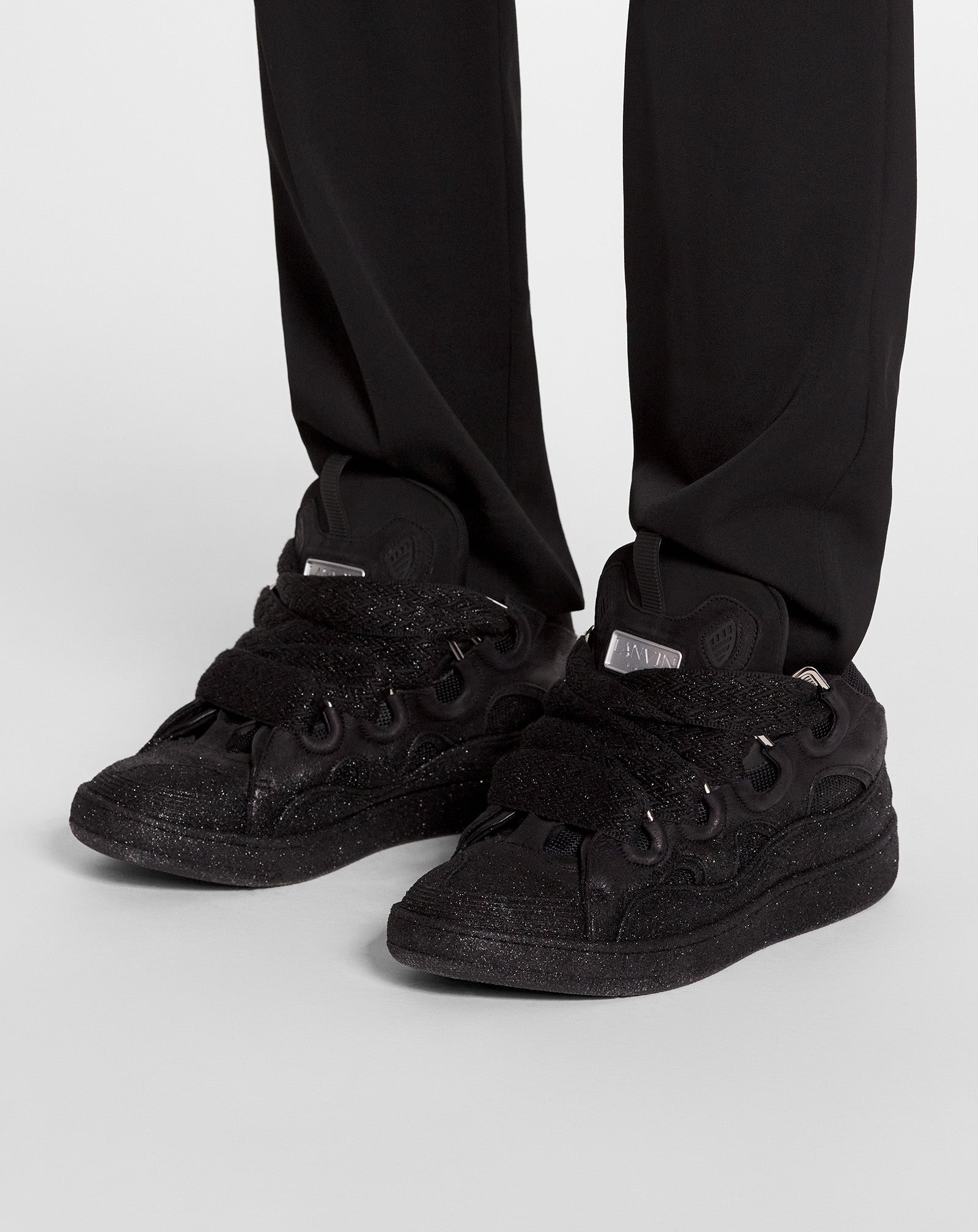 LEATHER CURB SNEAKERS - 3