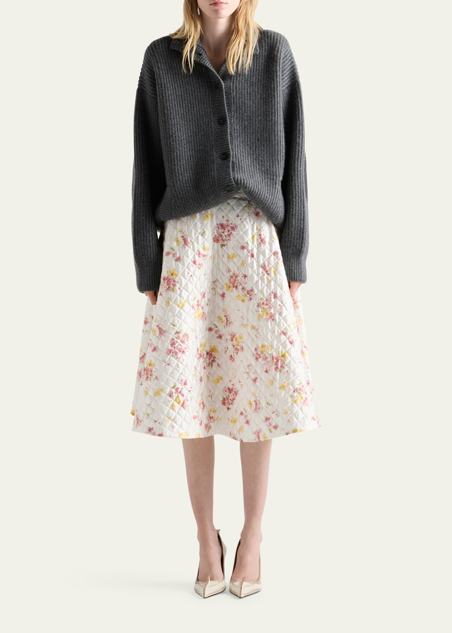 Satin Padded Bouquet Skirt - 2