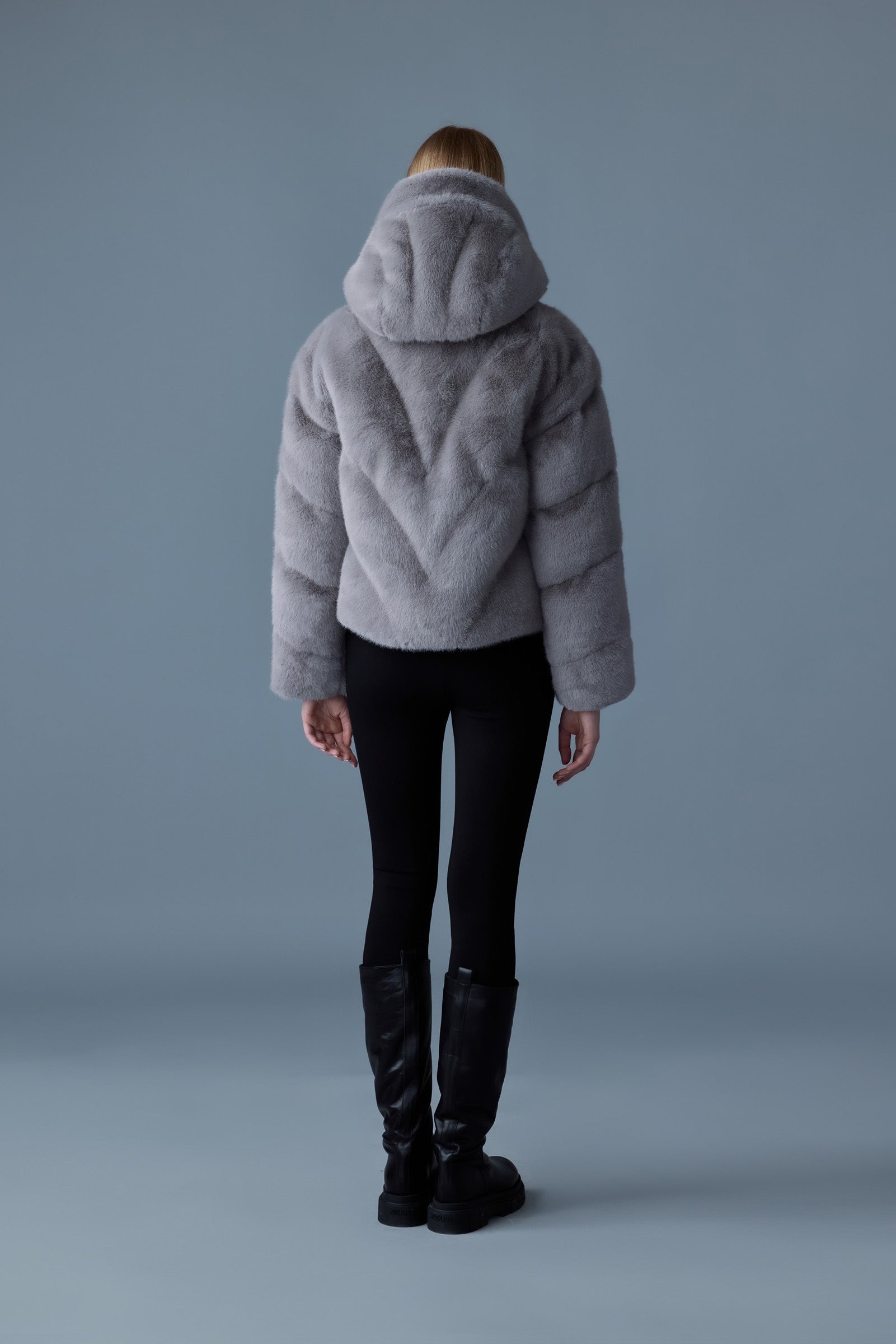 ANIK Brushed faux-fur down jacket - 4