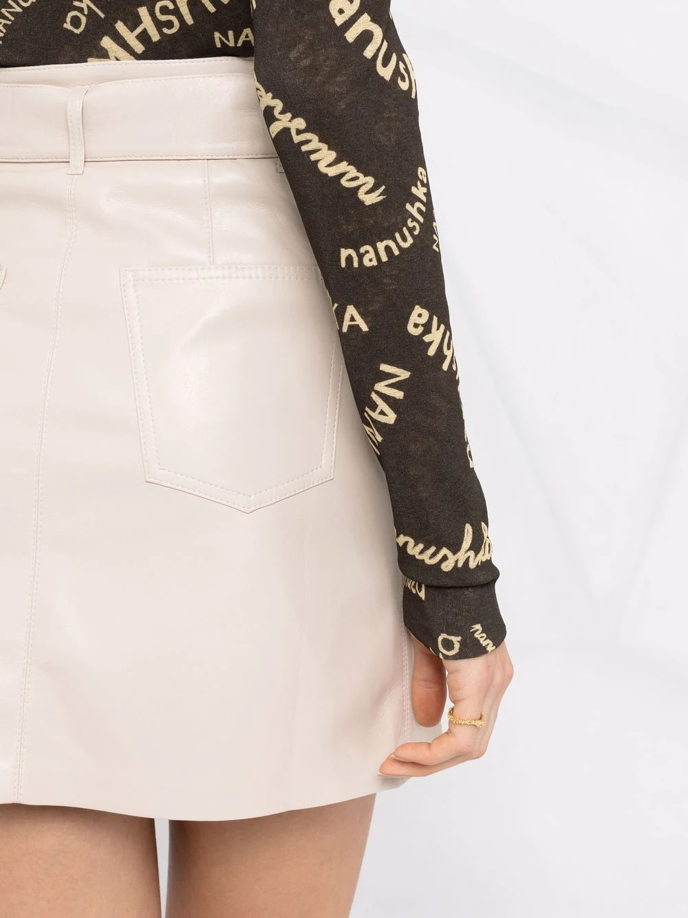 A-line belted mini skirt - 3