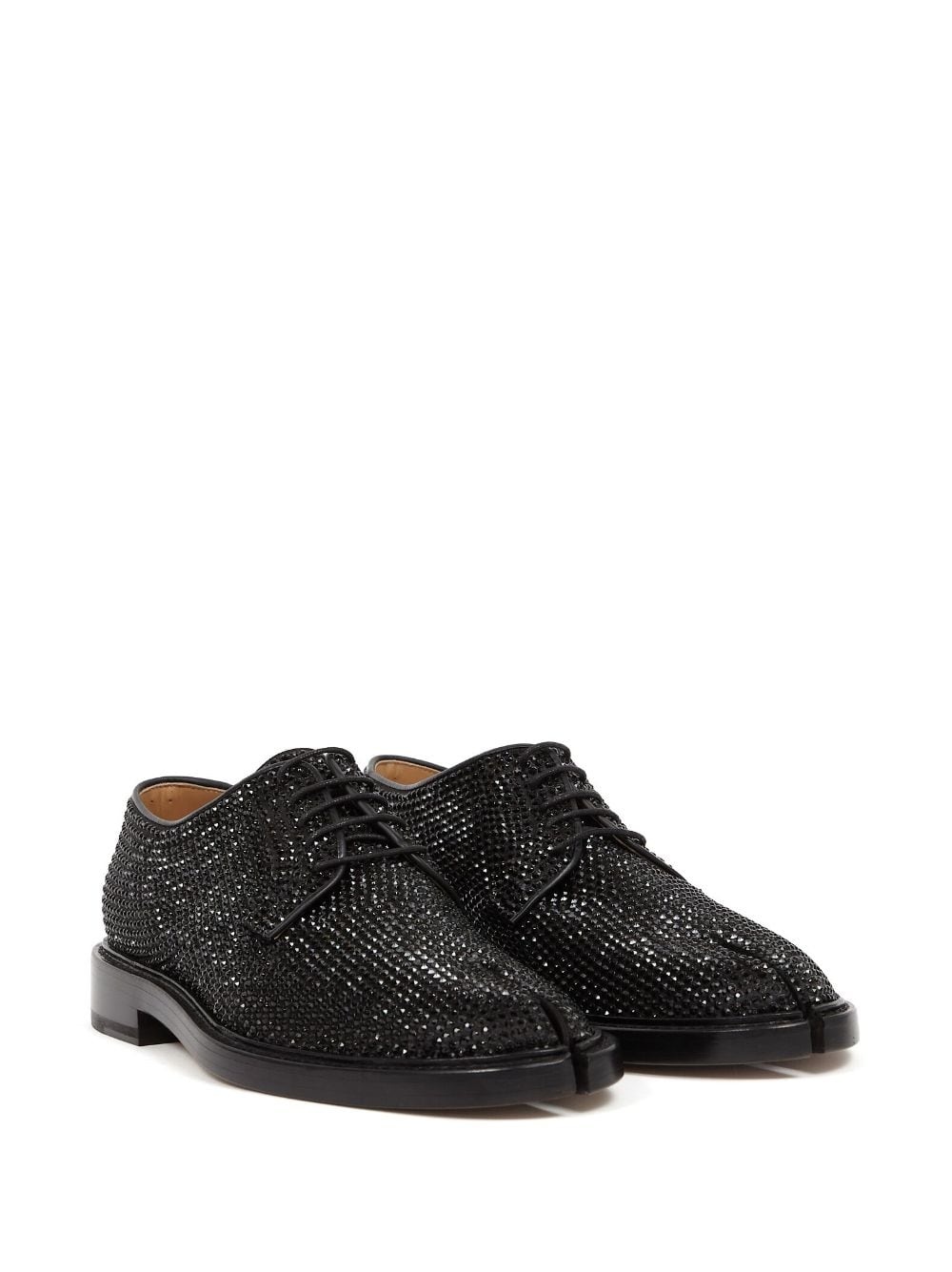 rhinestone split-toe lace-up shoes - 2
