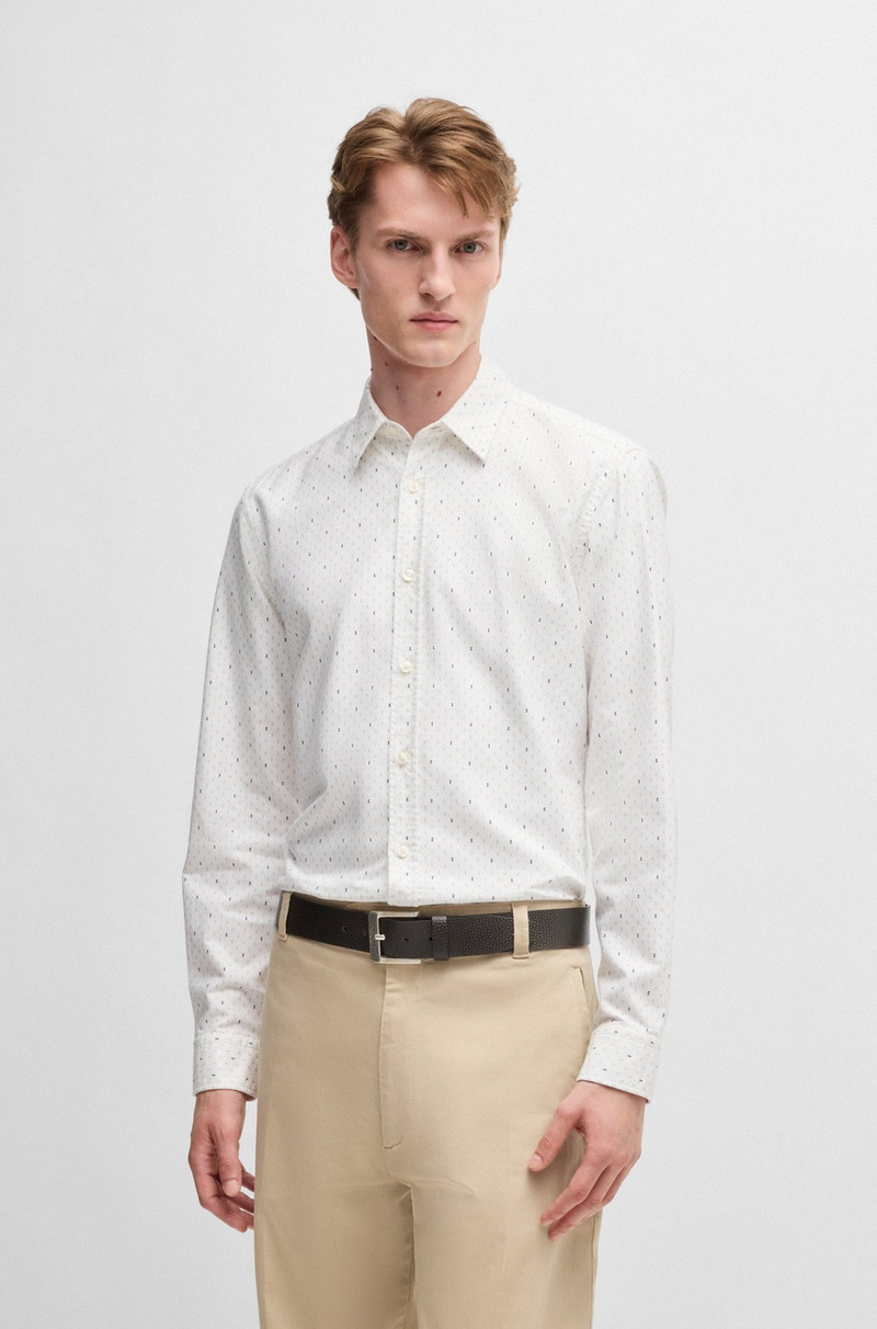 BOSS ITALIAN-LEATHER BELT WITH LOGO BUCKLE outlook