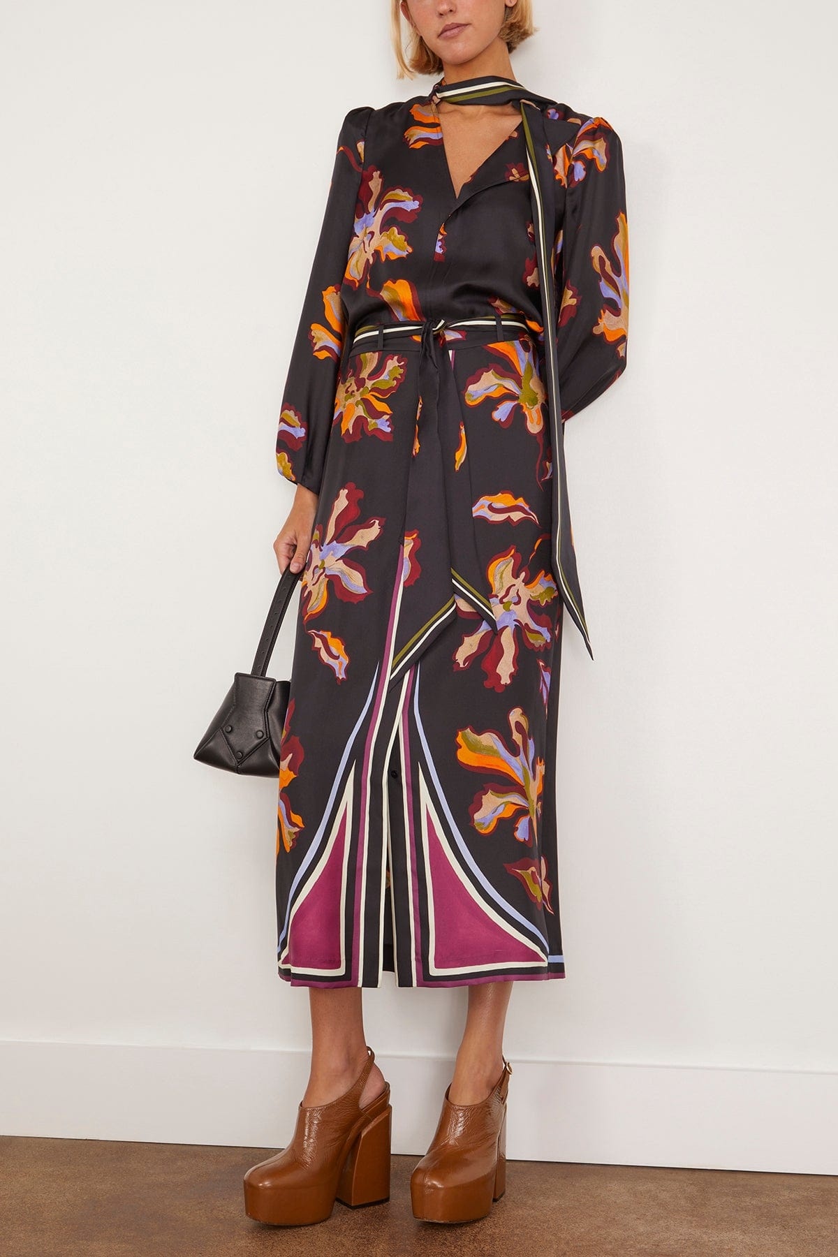 Floral Seductive Skirt in Flame All Over Print - 2