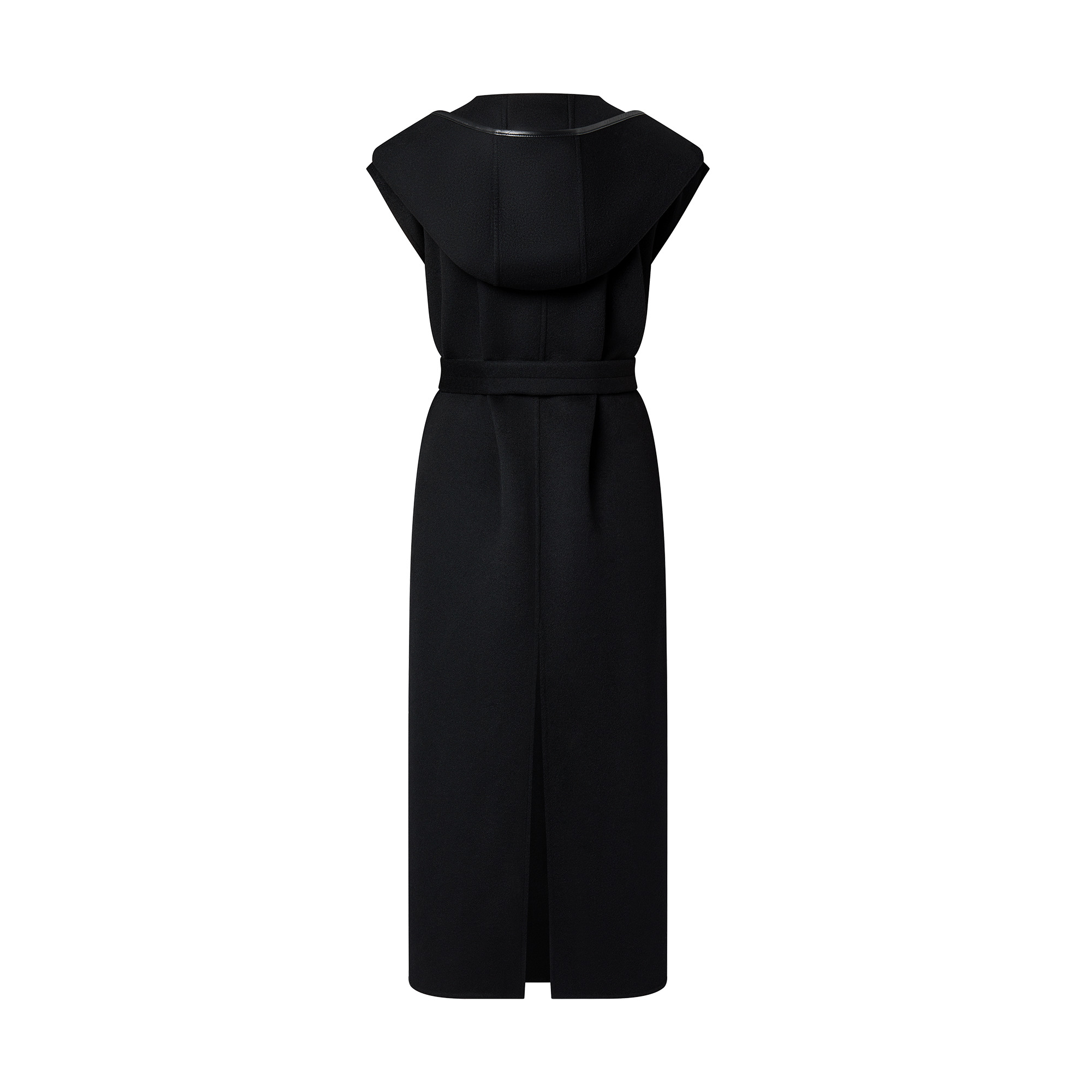 Signature Sleeveless Hooded Wrap Coat - 3