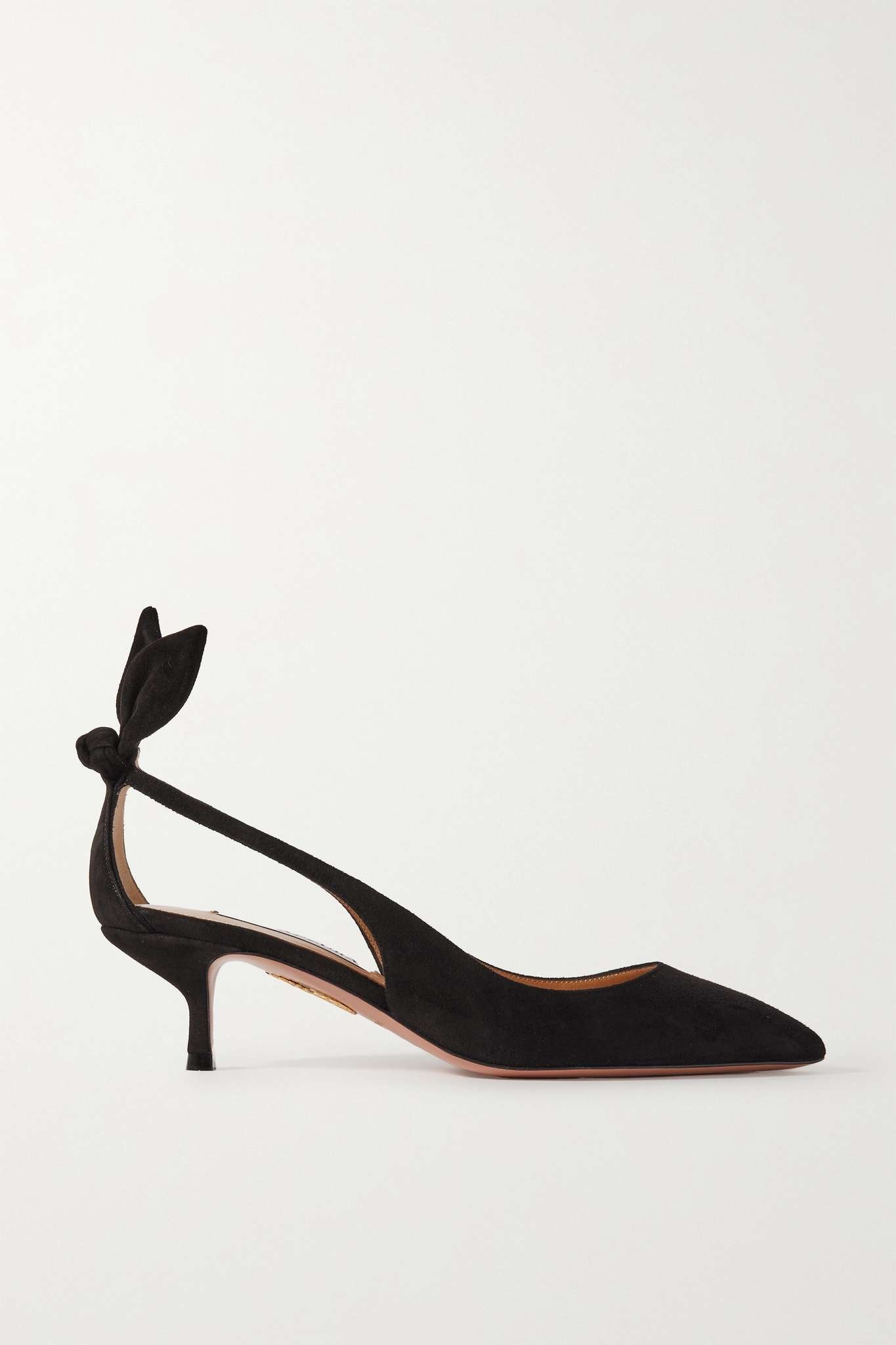 AQUAZZURA Bow Tie 50 suede pumps | REVERSIBLE