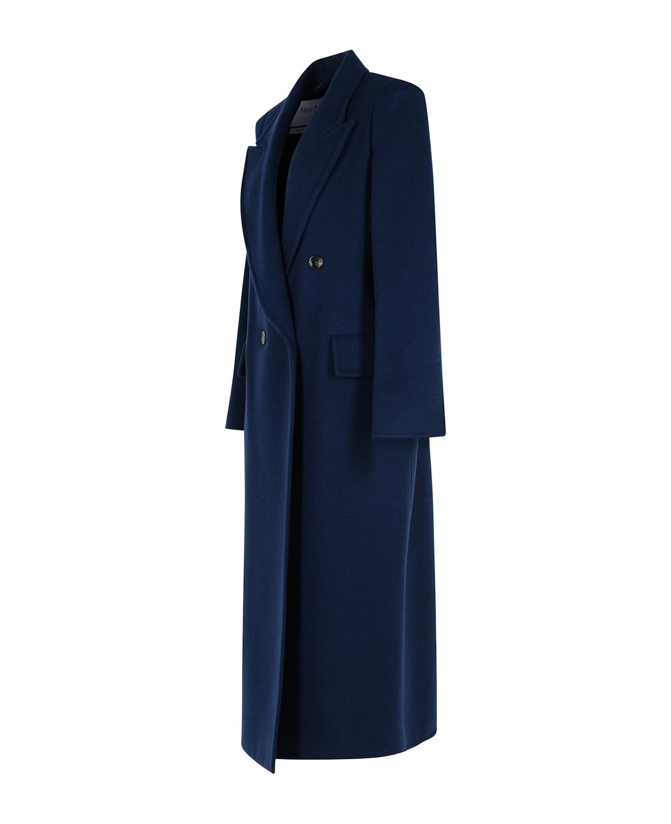 'albania' Blue Virgin Wool Blend Coat - 2
