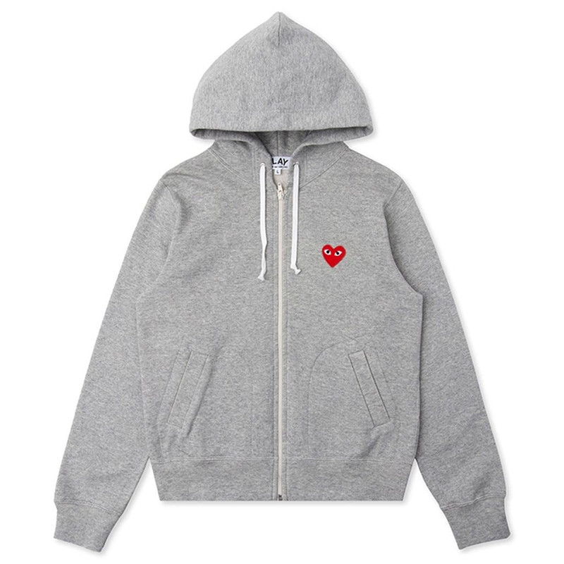COMME DES GARCONS PLAY WOMEN'S MULTI HEART HOODIE - GREY - 1