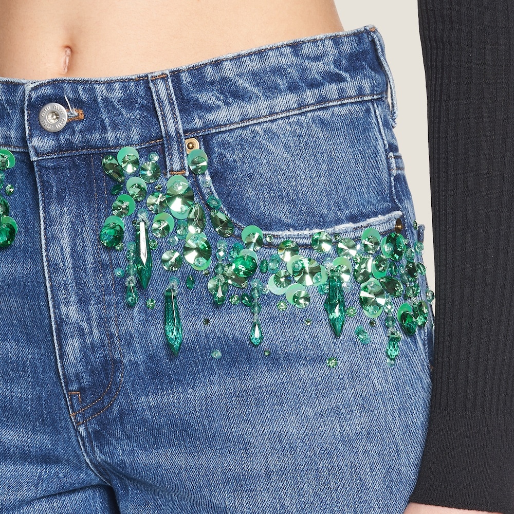 Embroidered five-pocket jeans - 3