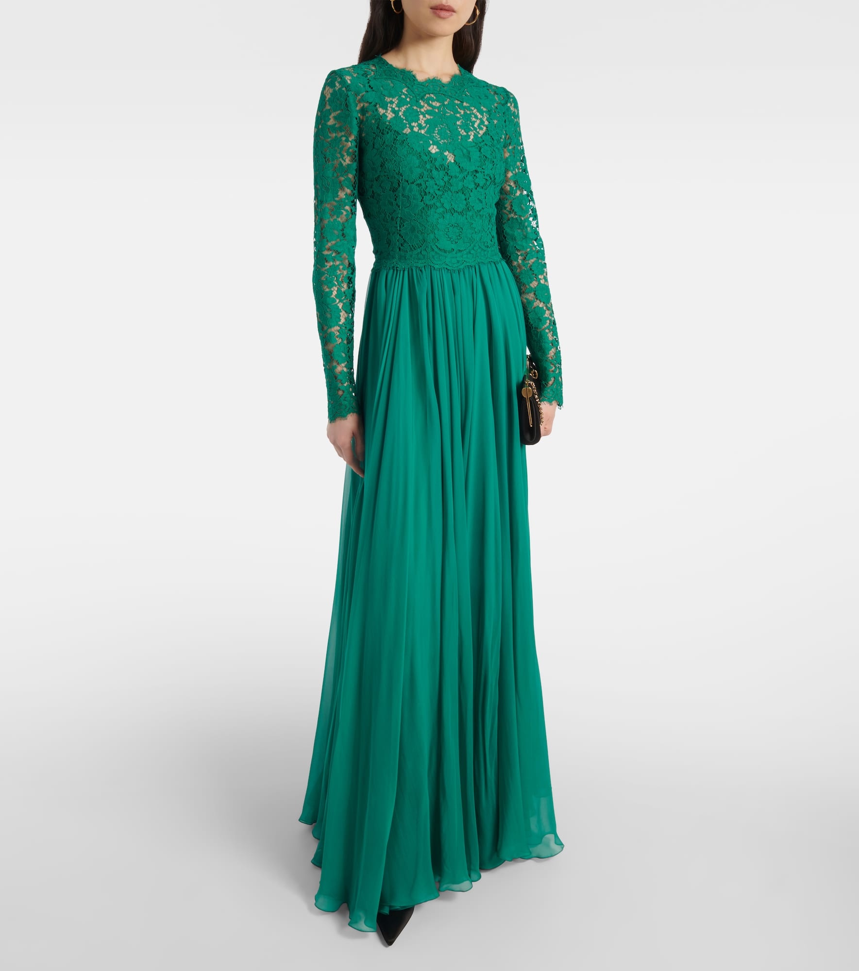 Lace and silk-blend gown - 2