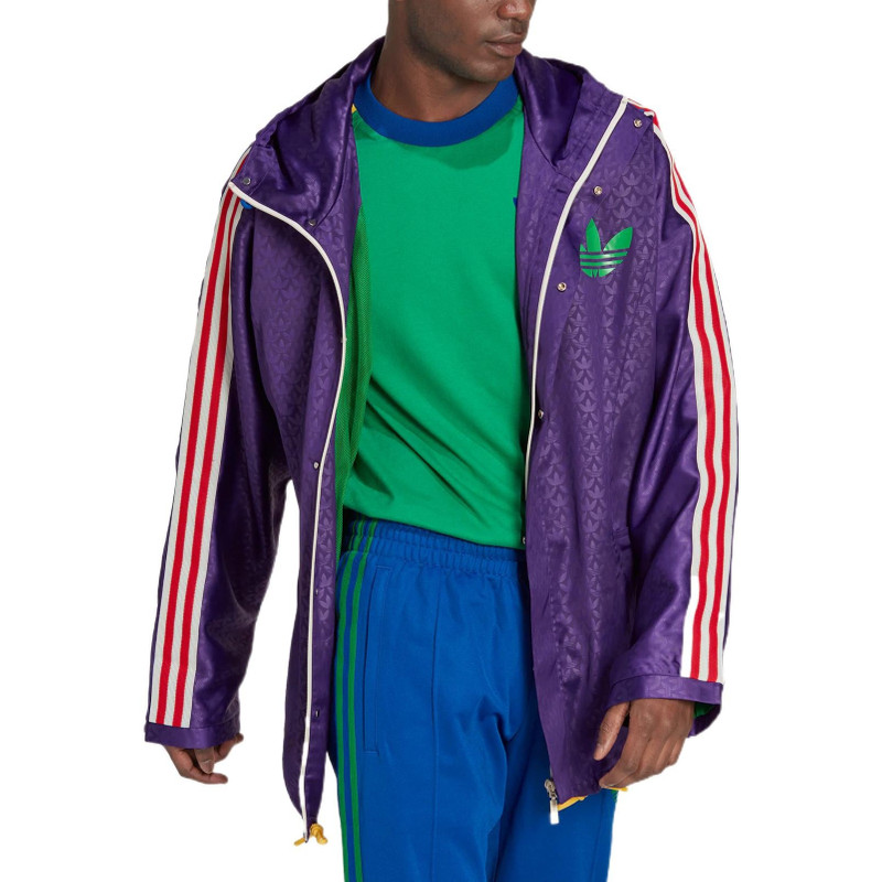 adidas adidas originals Windbreaker Logo Printing Hooded Drawstring Sports Jacket 'Purple' IB3441 outlook