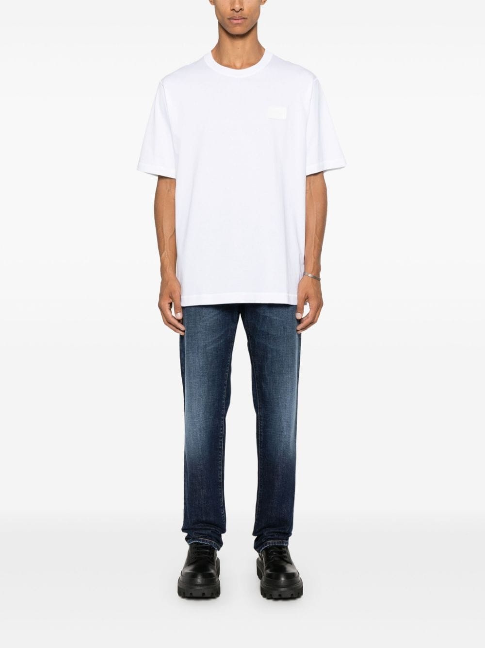 logo-embroidered jeans - 2